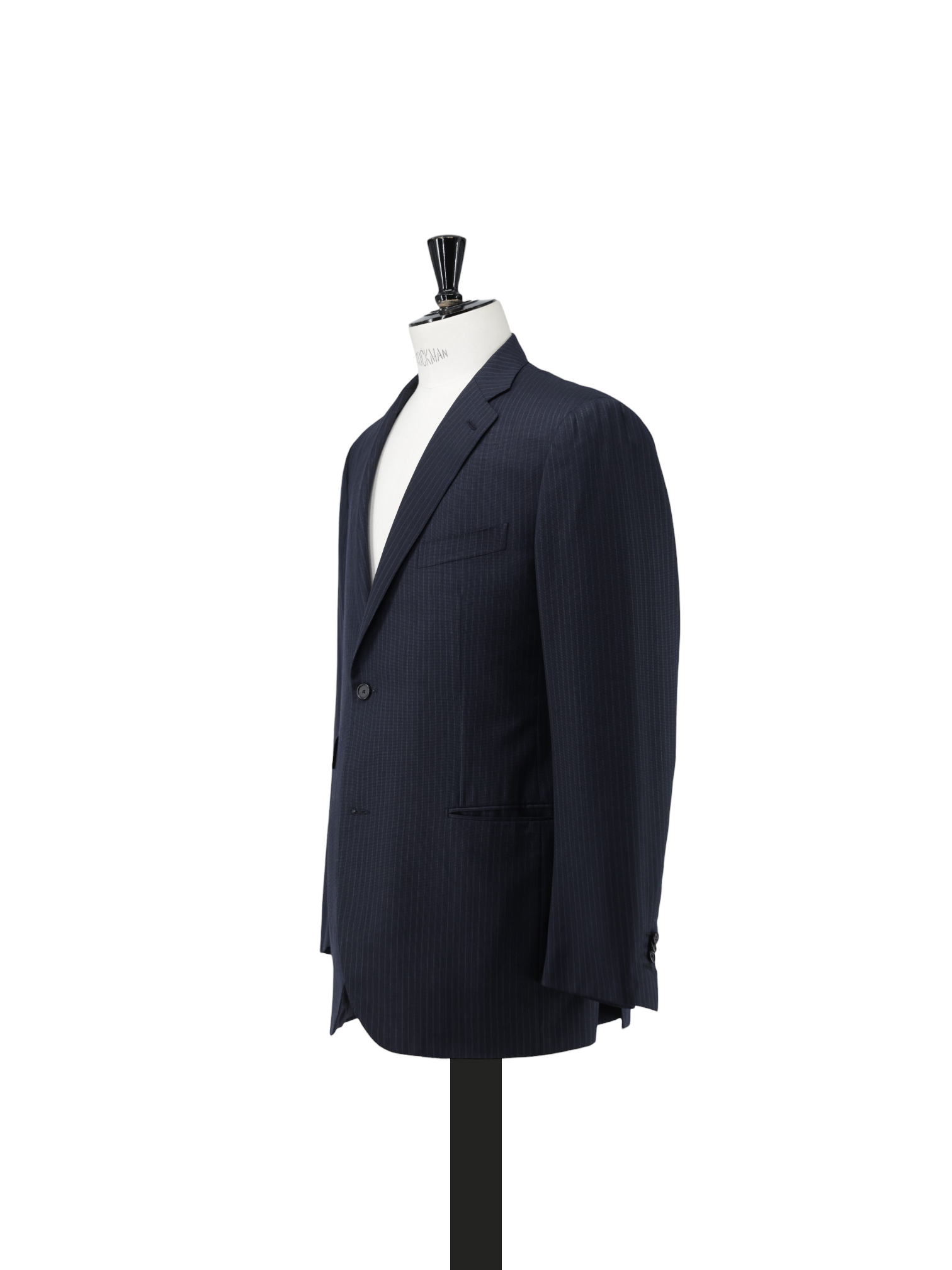 Caruso Navy Wool & Silk Pinstripe Lungo Suit