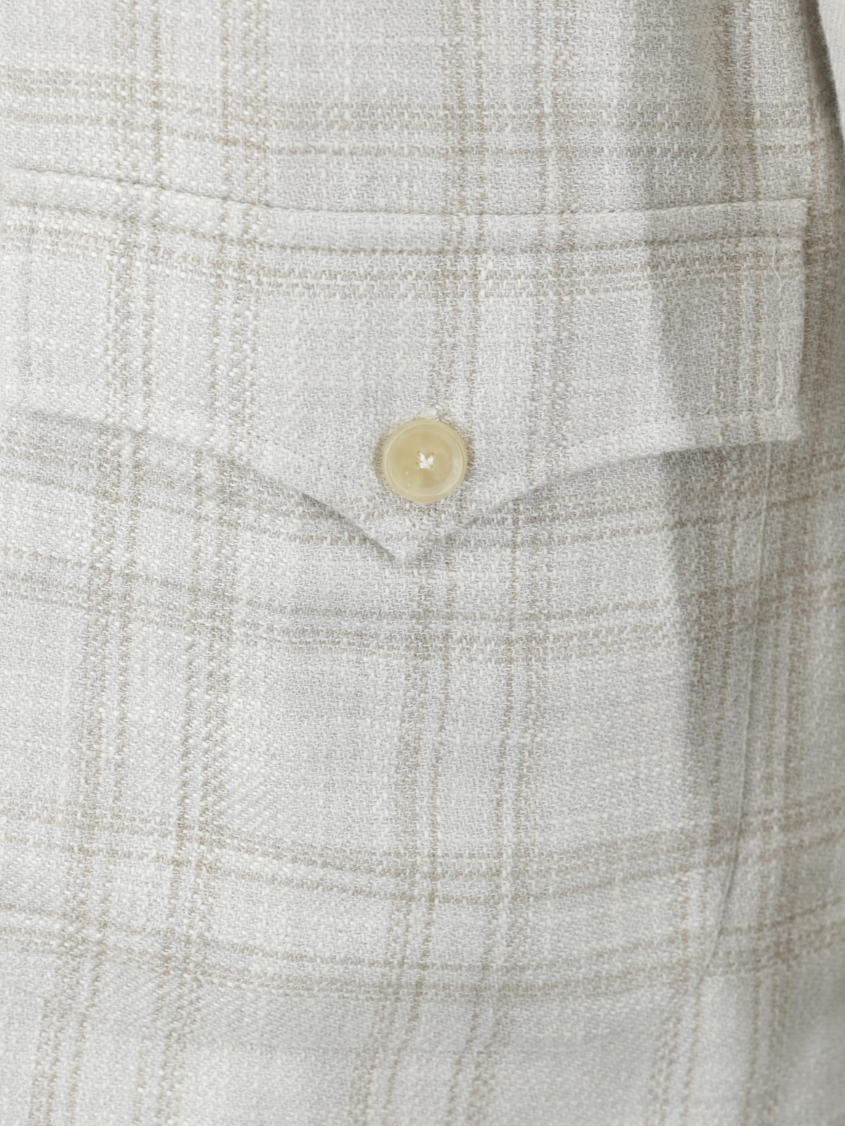 Cesare Attolini Beige Wool, Cotton, Silk & Linen Checkered Sartorial Overshirt
