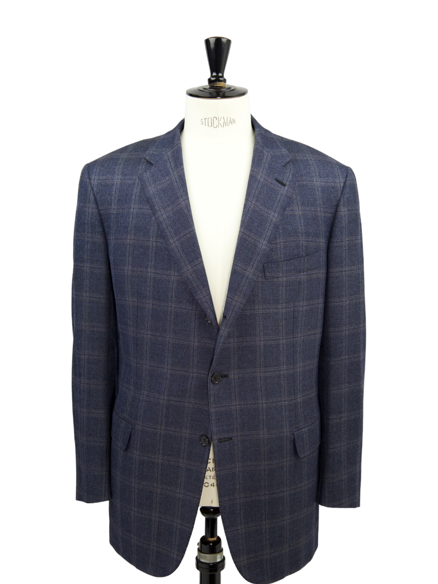 Brioni Blue Windowpane Parlamento Jacket