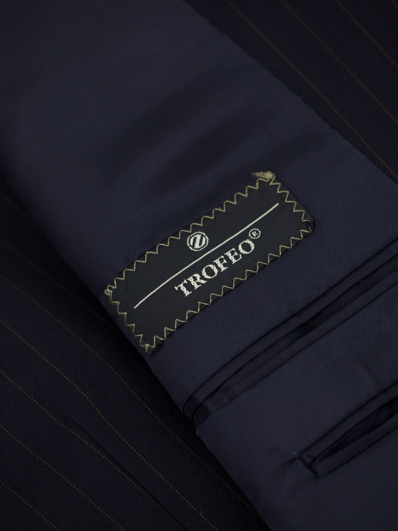Ermenegildo Zegna Vintage Black & Brown Trofeo Wool Pinstripe Suit