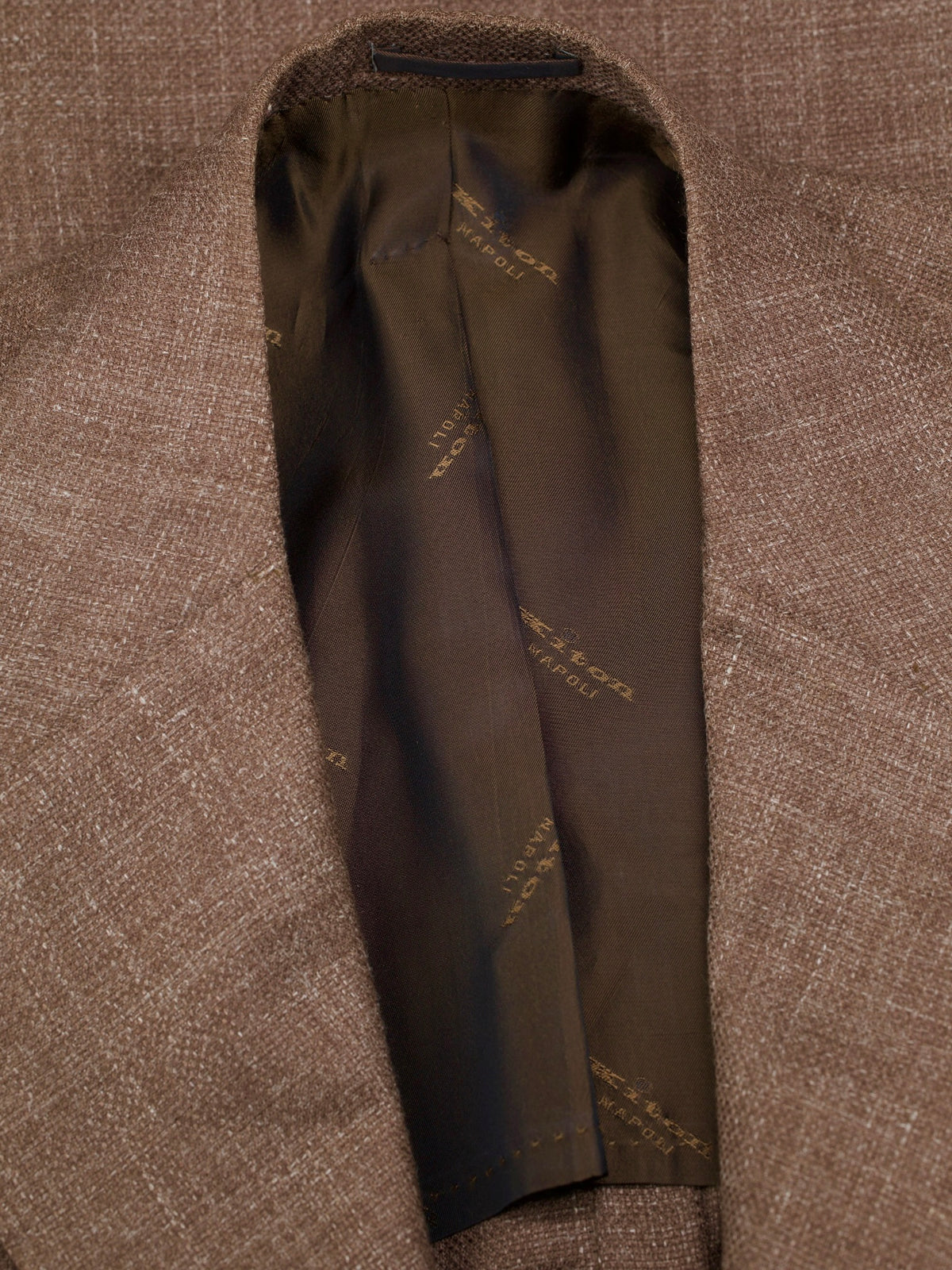 Kiton Pastel Brown Cashmere, Silk & Linen Melange Summer Jacket