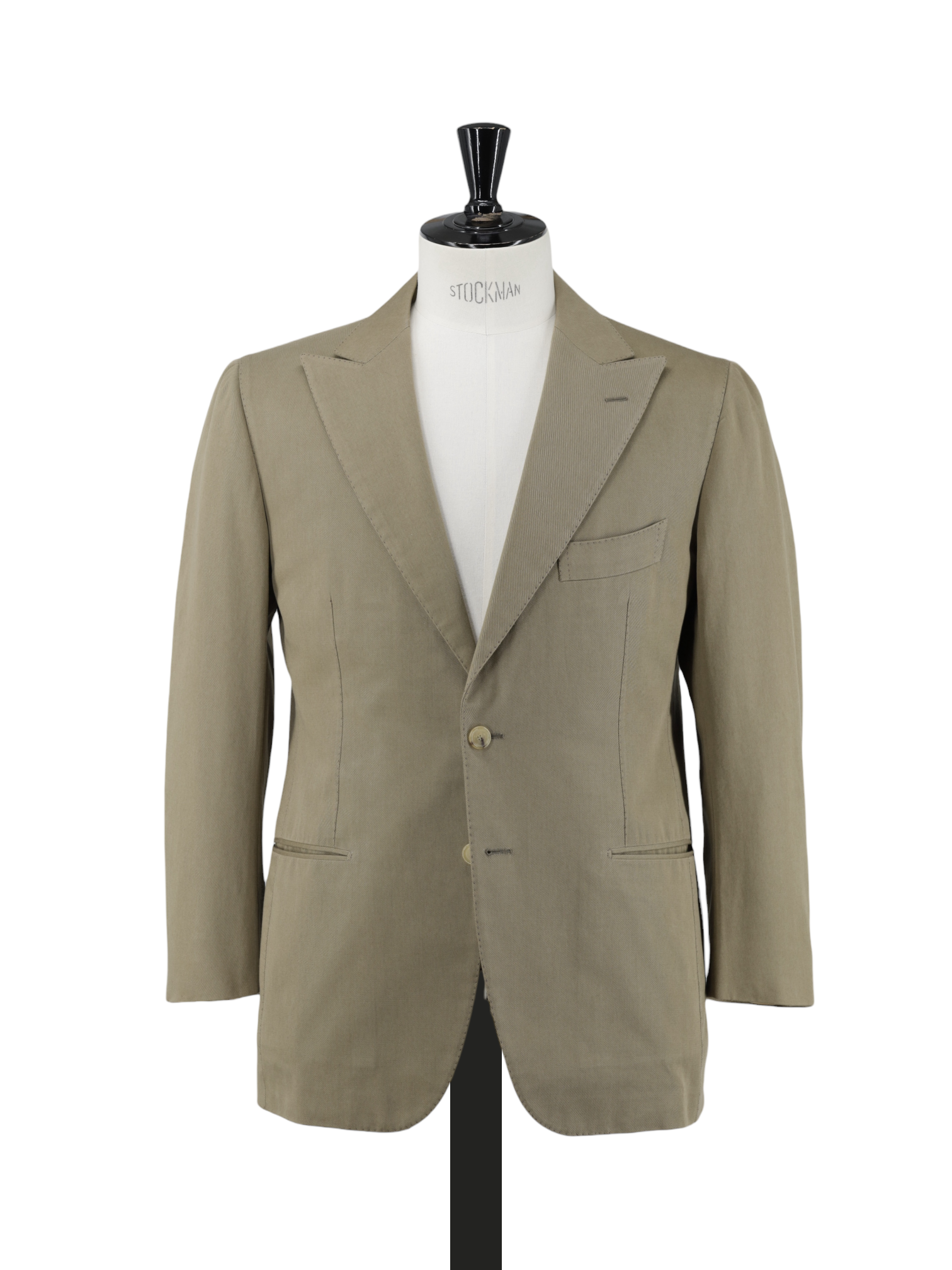 Cesare Attolini Khaki Pure Cotton Twill Jacket