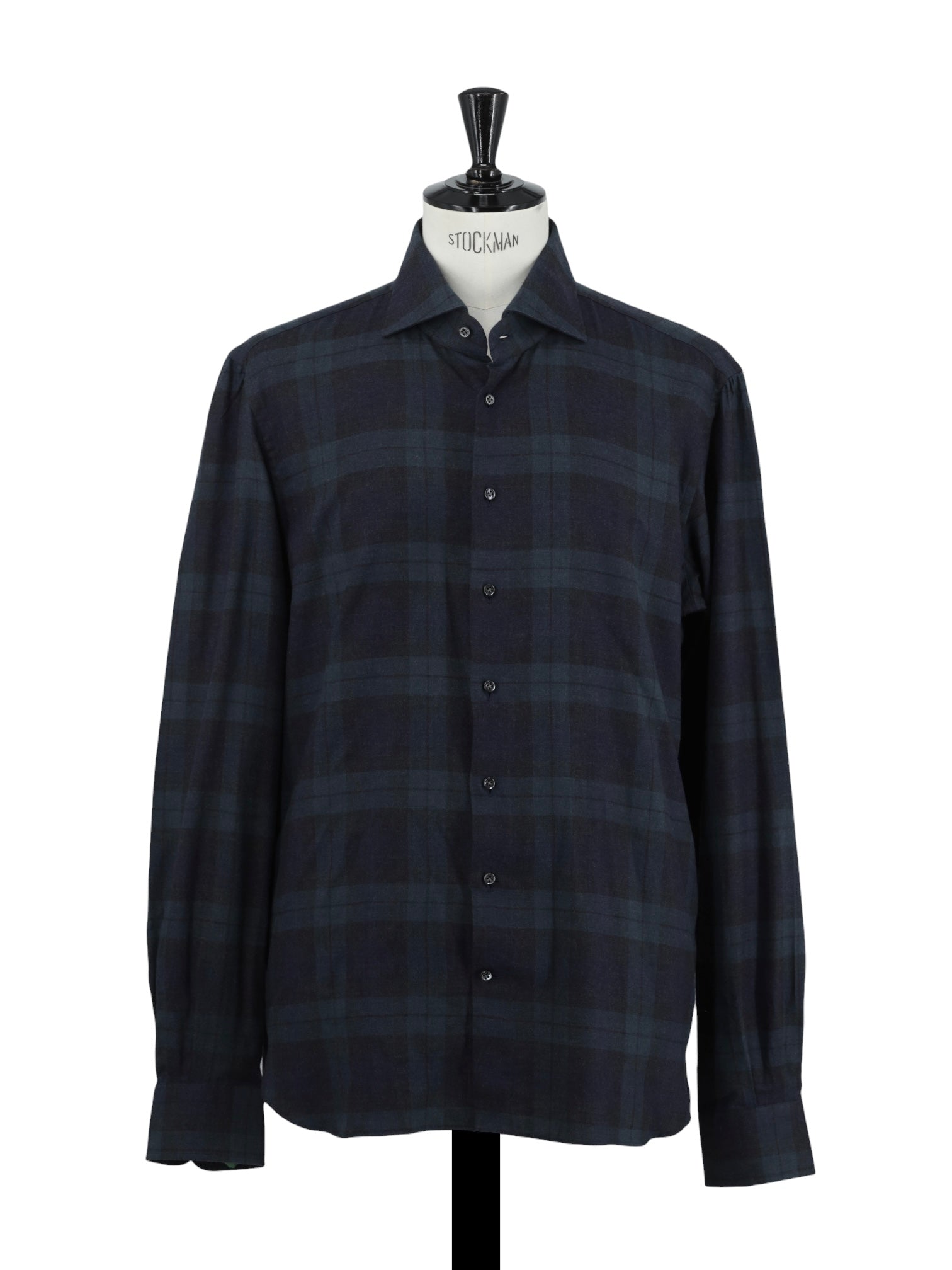 Emanuele Maffeis Black & Racing Green Cotton & Wool Blackwatch Shirt