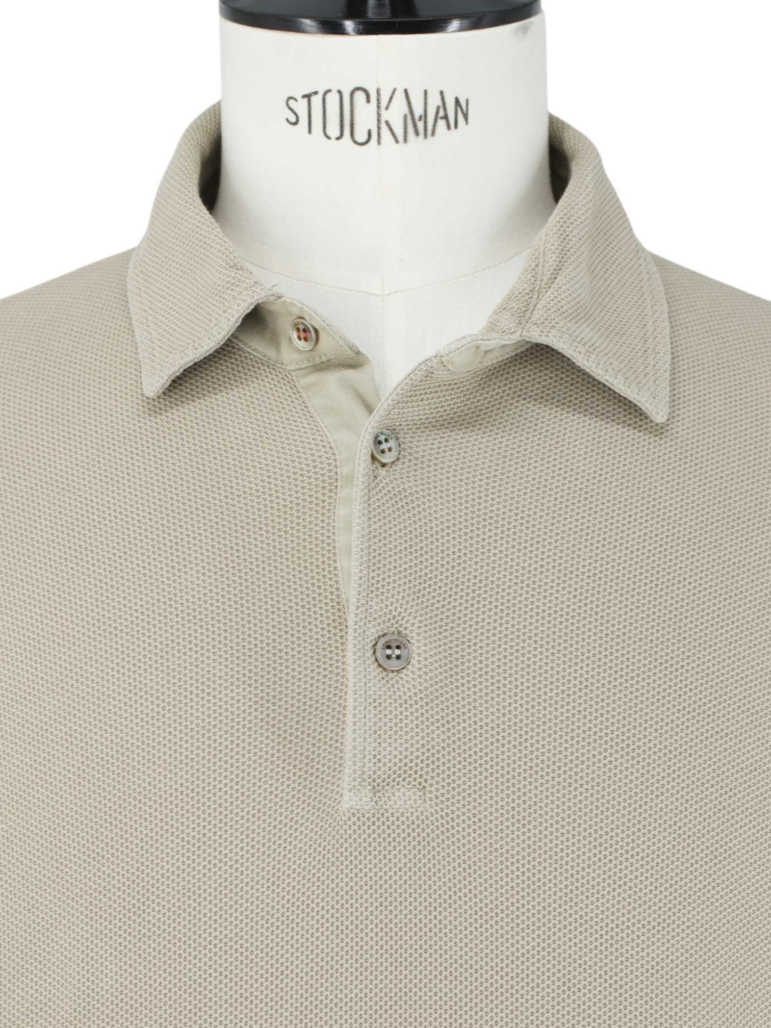 Loro Piana Light Brown Cotton Piqué Long-Sleeve Pop-Over Shirt