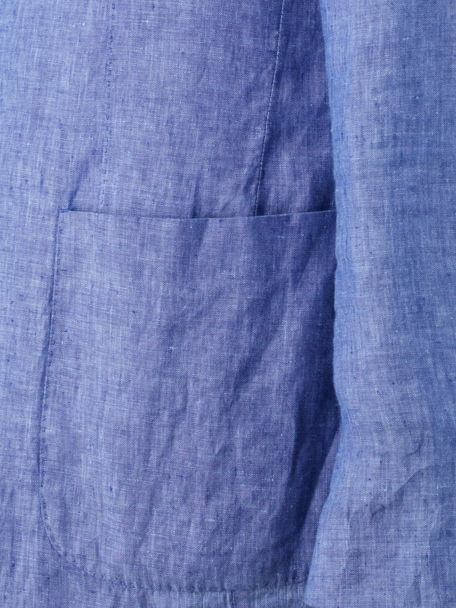 Doriani Cashmere Chambray Blue Pure Linen Melange Unconstructed Jacket