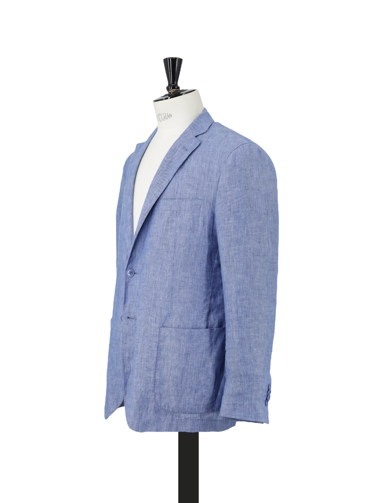 Doriani Cashmere Chambray Blue Pure Linen Melange Unconstructed Jacket