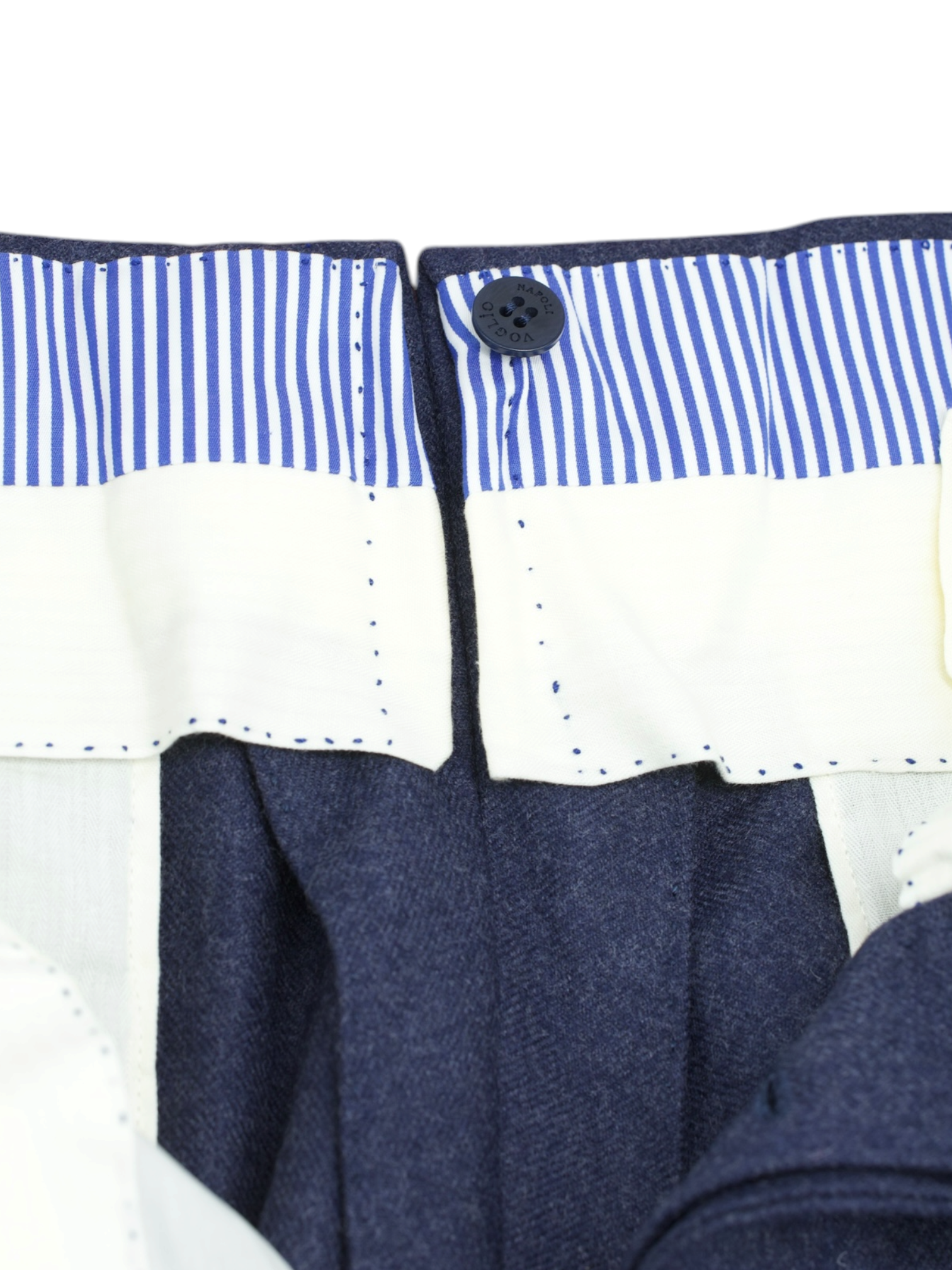 Sartoria Voglio Steel Blue Wool-Flannel "Zignone" Sartorial Trousers