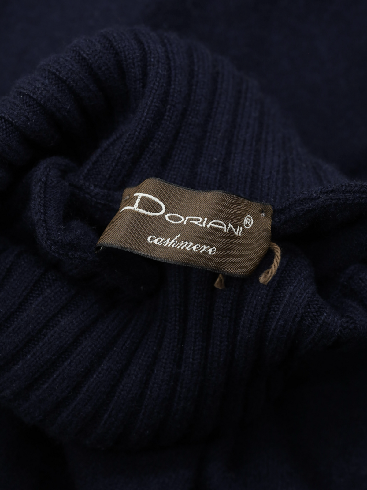 Doriani Navy Pure Cashmere Turtleneck Sweater