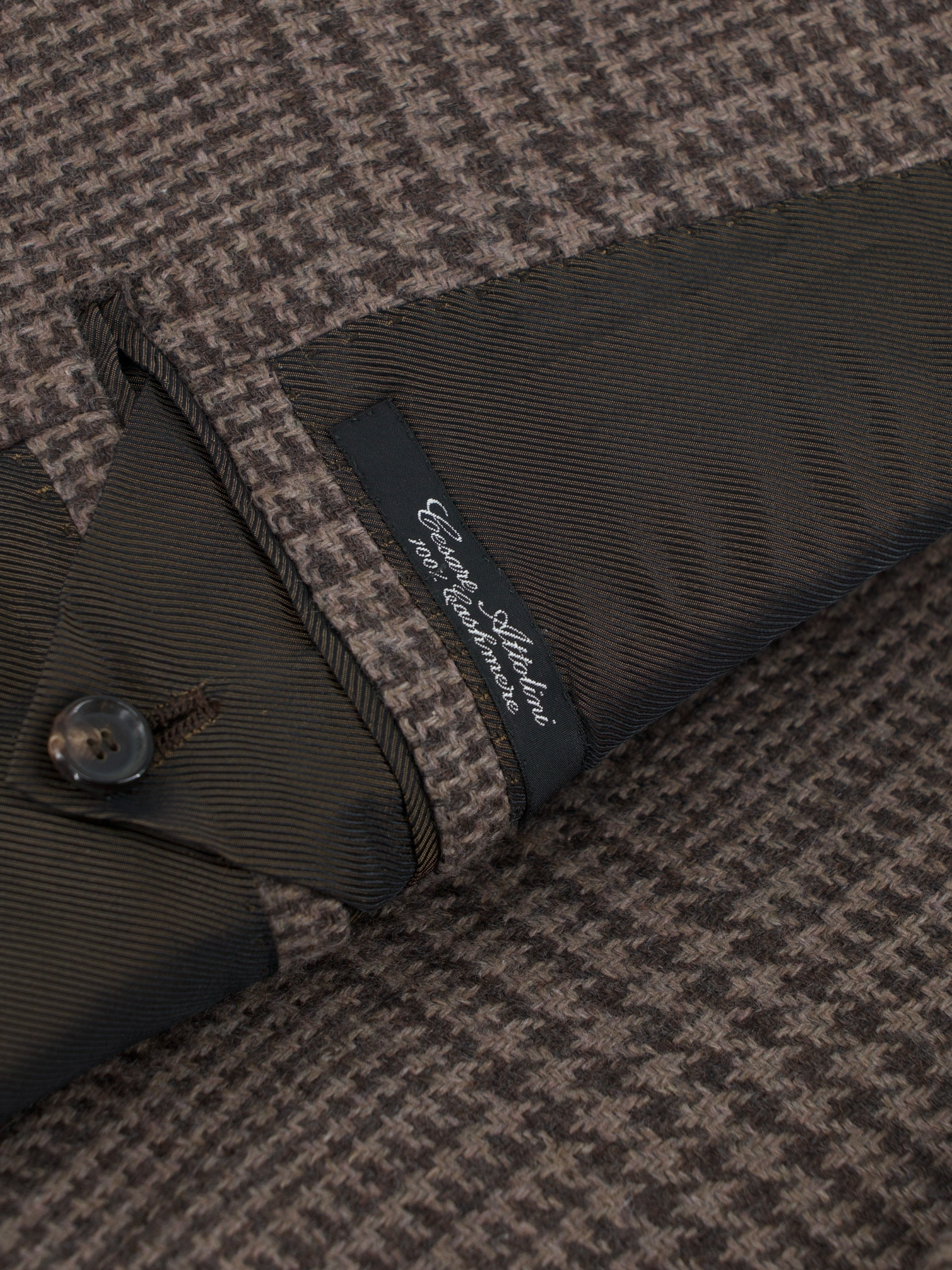 Cesare Attolini Warm Taupe Pure Plushy-Cashmere Prince of Wales Jacket