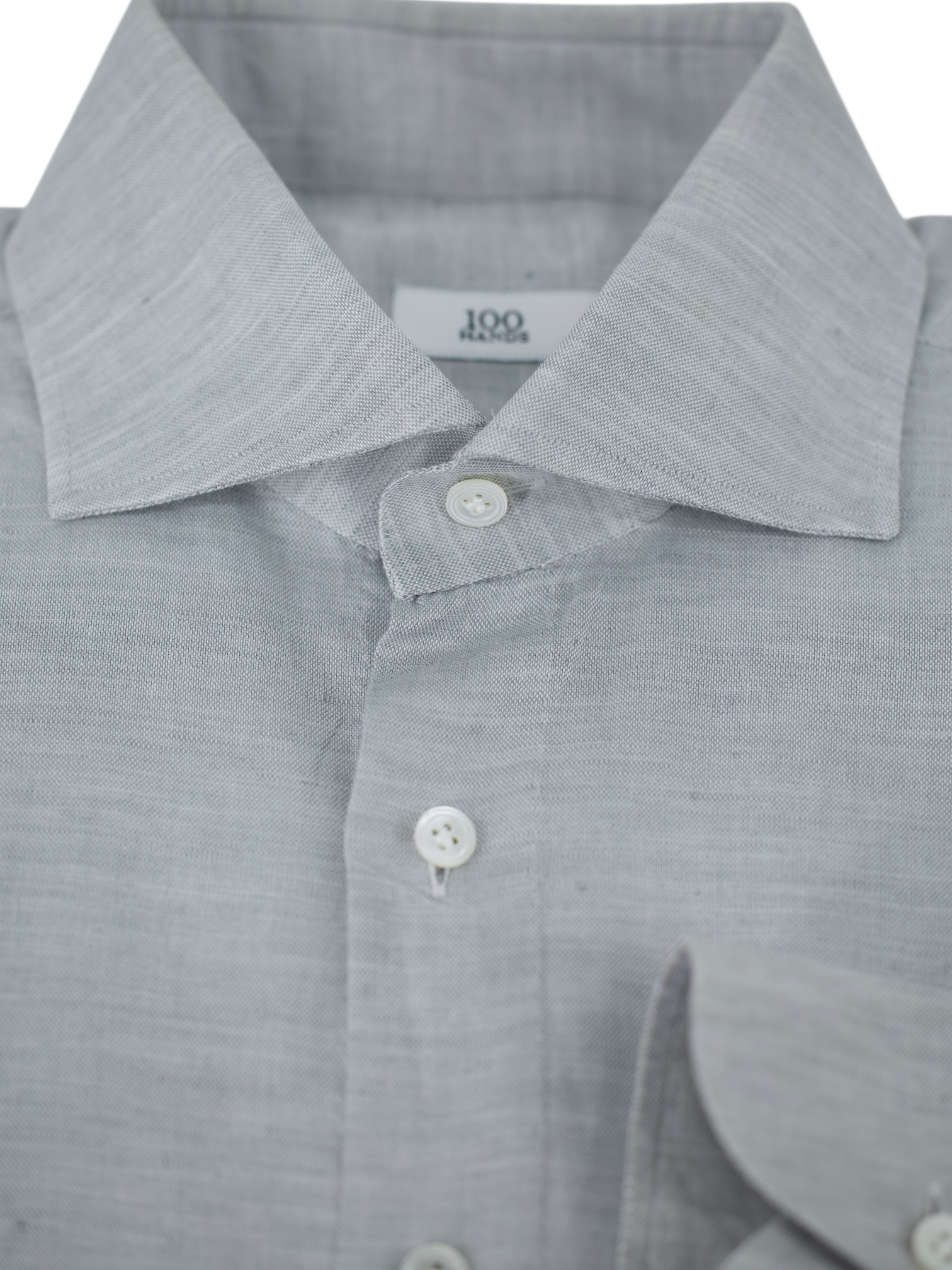100 Hands Light Grey Linen & Cotton Melange Shirt