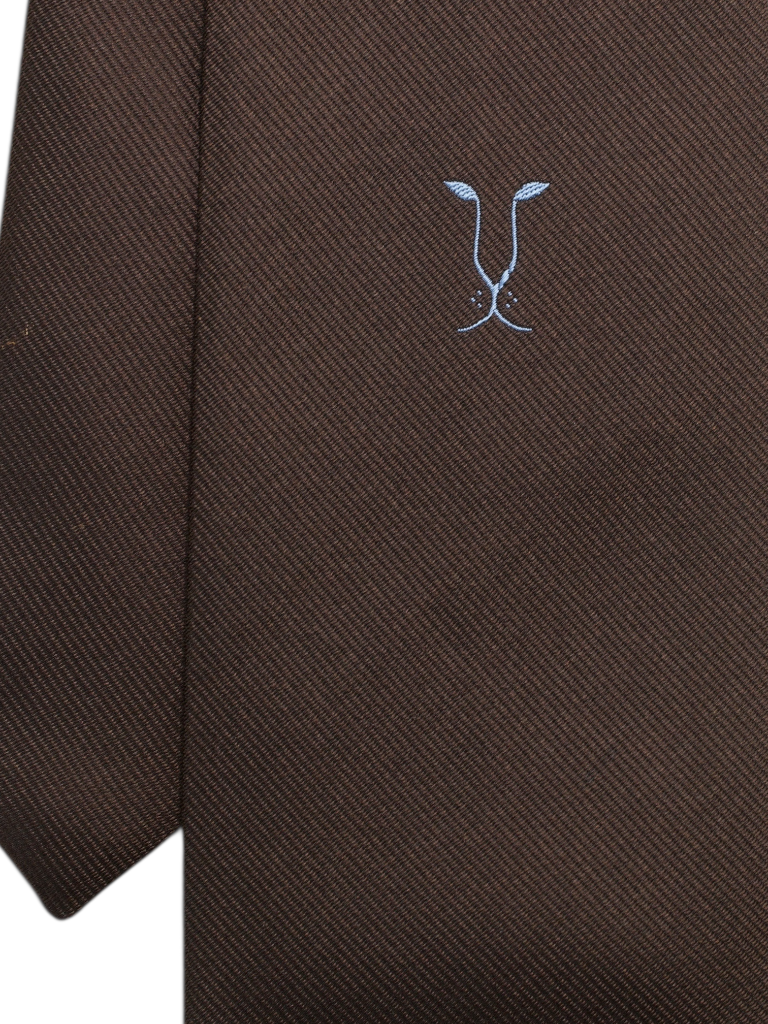 Cesare Attolini Dark Brown & Light Blue Silk Satin Tie