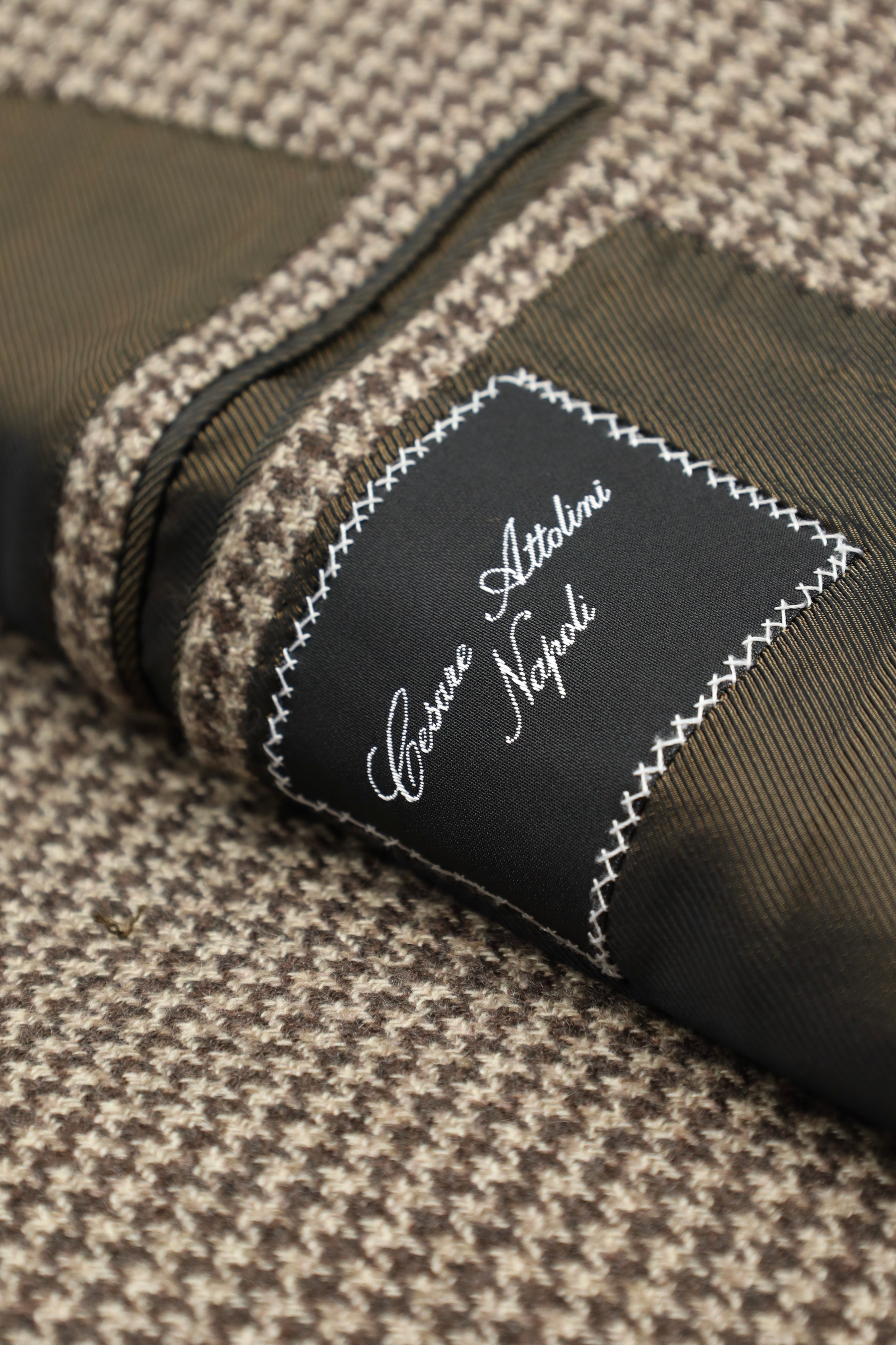 Cesare Attolini Brown Pied de Poule Cashmere Jacket