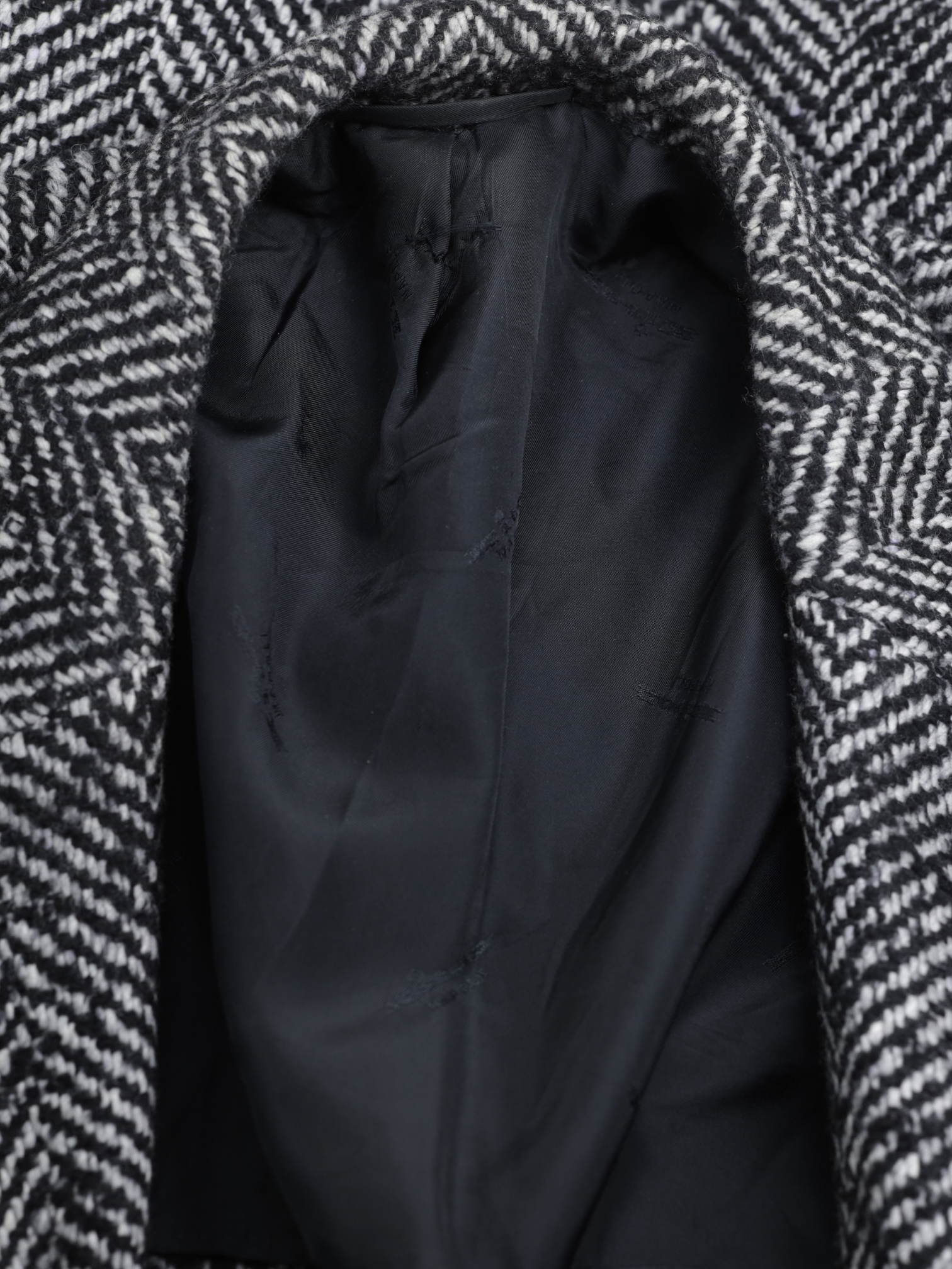 Kiton Black & White Wool, Cashmere & Silk Bouclé-Herringbone Jacket