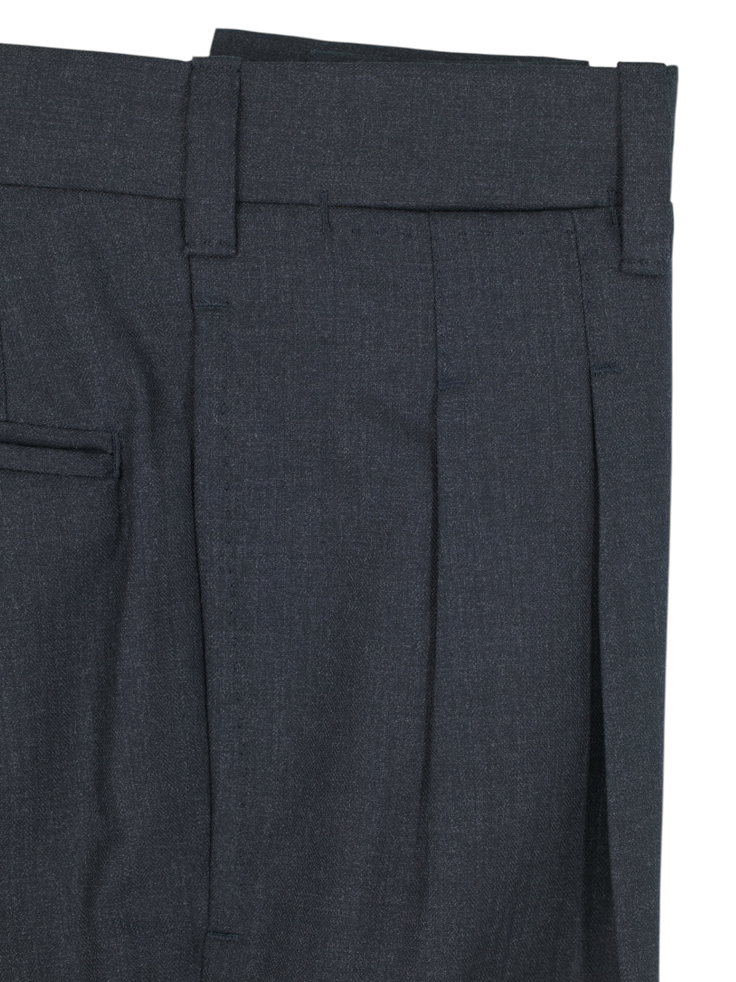 Sartoria Voglio Dark Grey Tasmanian-Wool Micro-Herringbone Sartorial Trousers