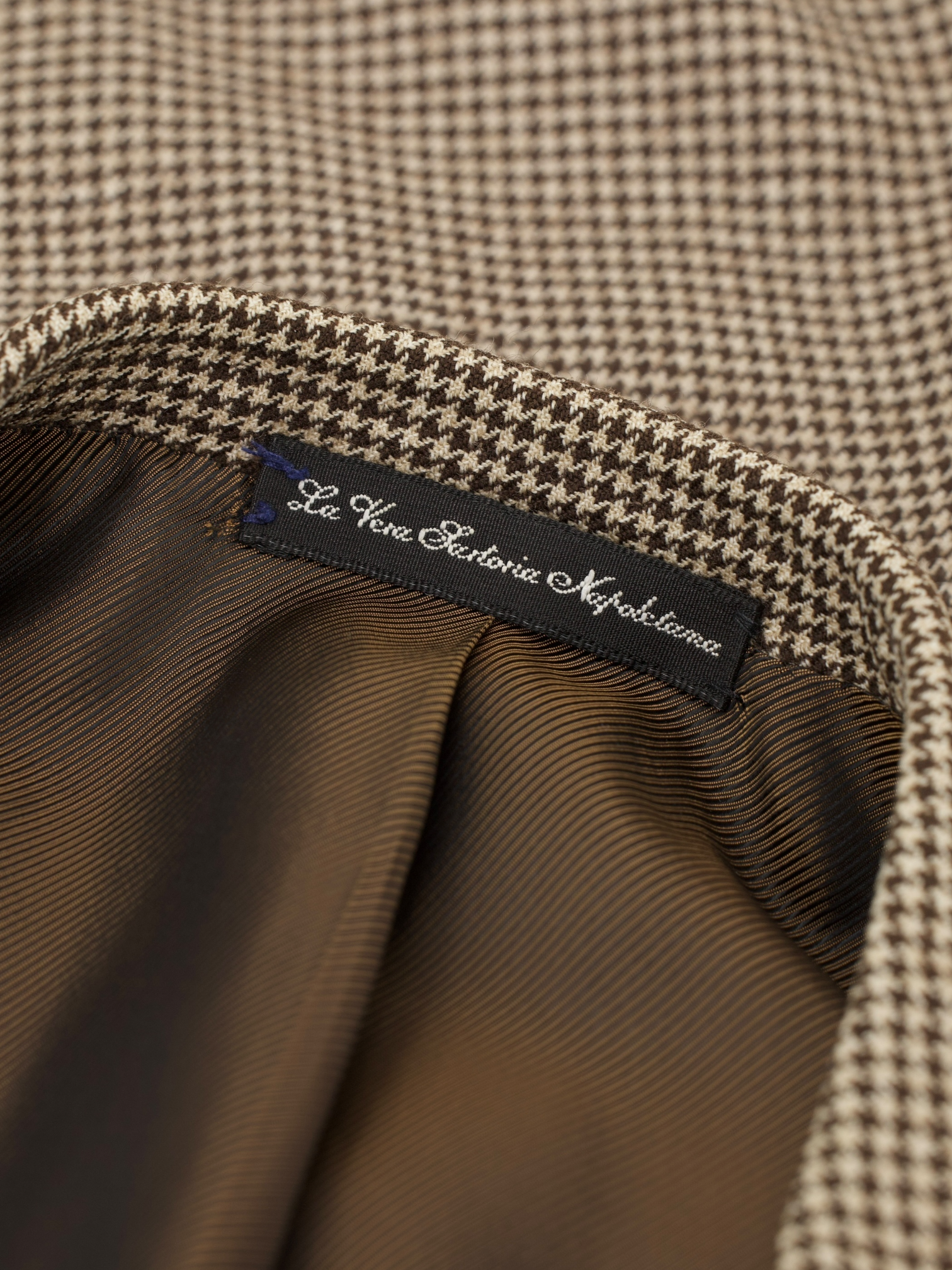 Orazio Luciano Light Brown Pure-Wool Pied de Poule Jacket