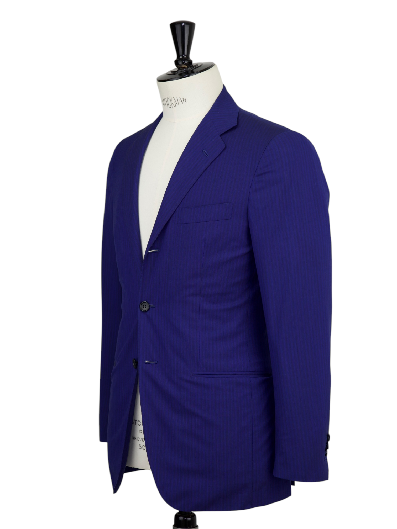Kiton Bright Blue Fine Wool Pinstripe Suit