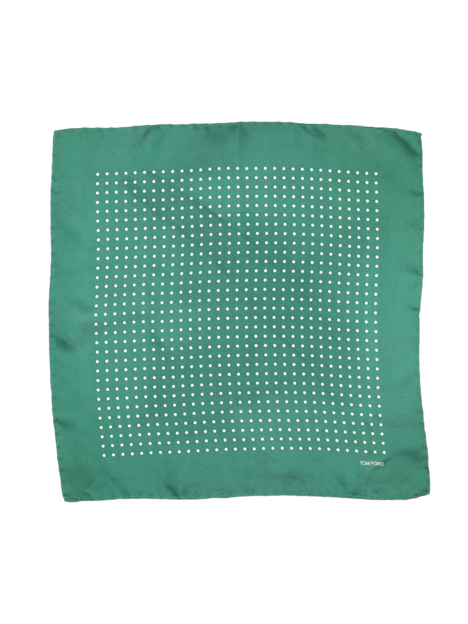 Tom Ford Green Silk Polkadot Pocketsquare
