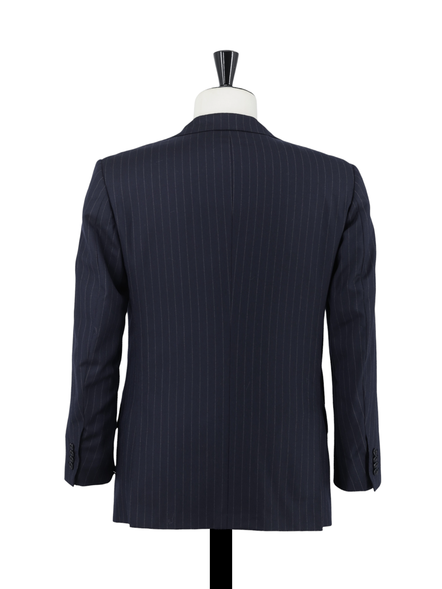 Kiton Navy Lightly-Brushed Super 180's "Blanc Blu" Pinstripe Suit