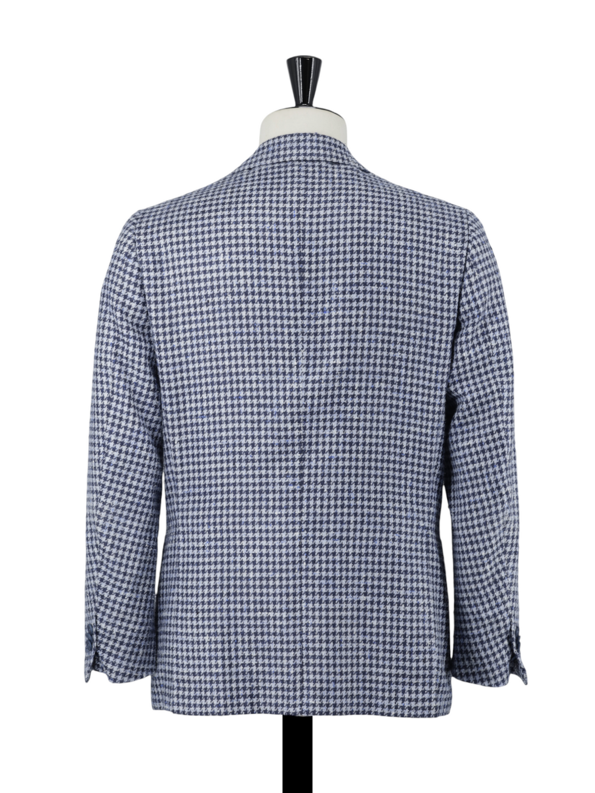 Cesare Attolini Indigo Blue Silk & Wool Bouclé Houndstooth Jacket