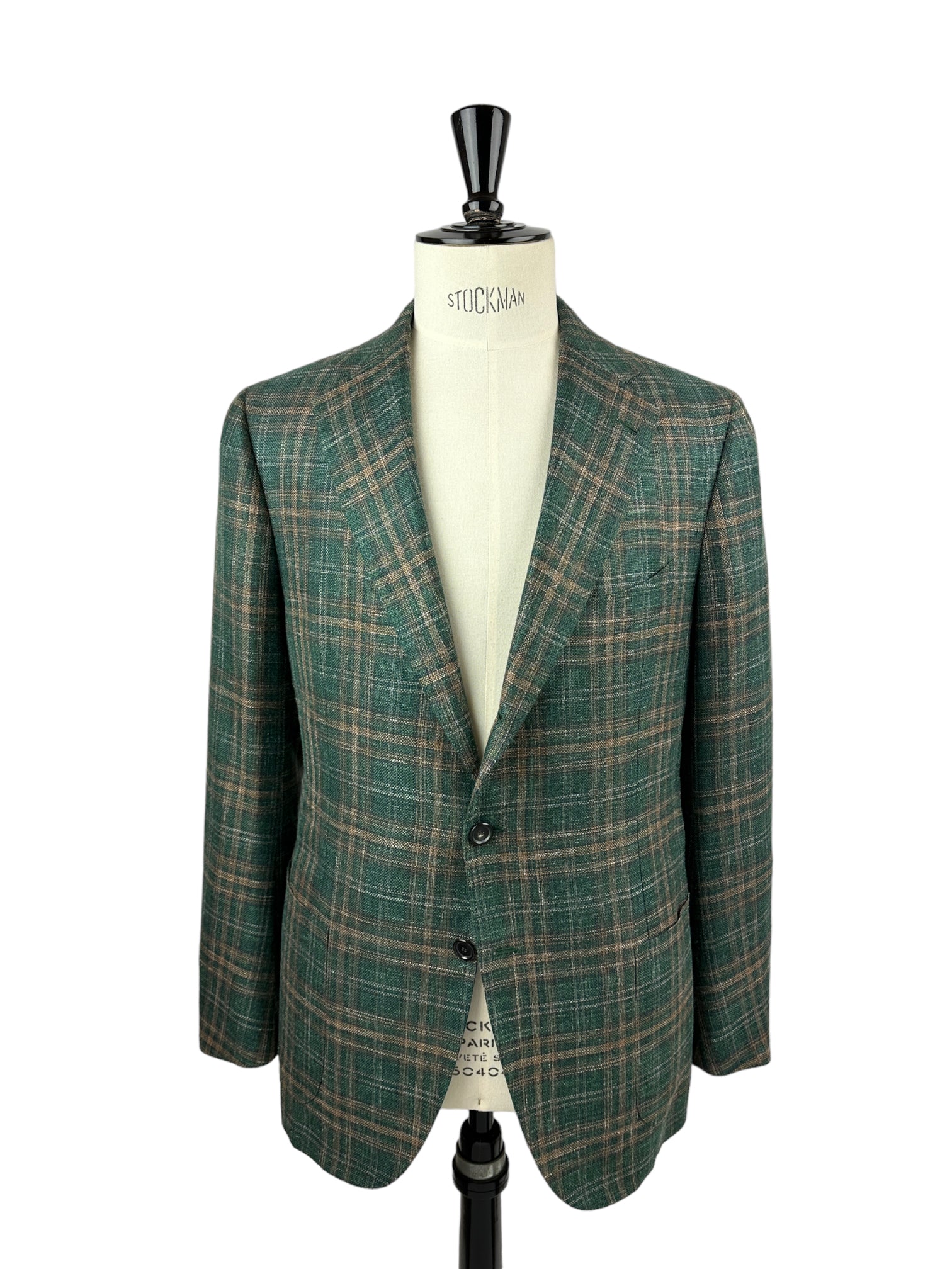 Cesare Attolini Bottle Green Cashmere, Silk & Linen Jacket