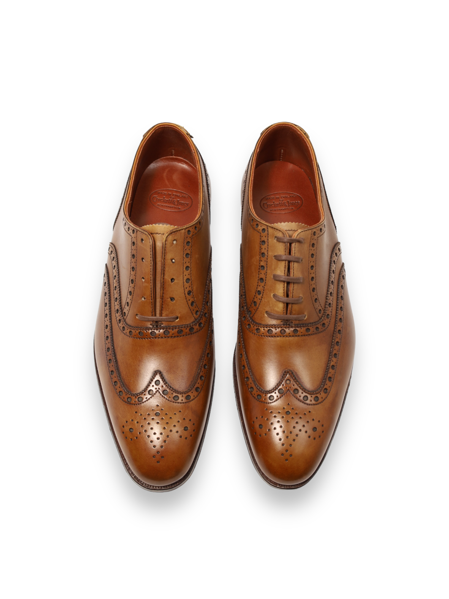 Crockett & Jones Cognac Brown Atherstone Wingtip Derby Lace-ups