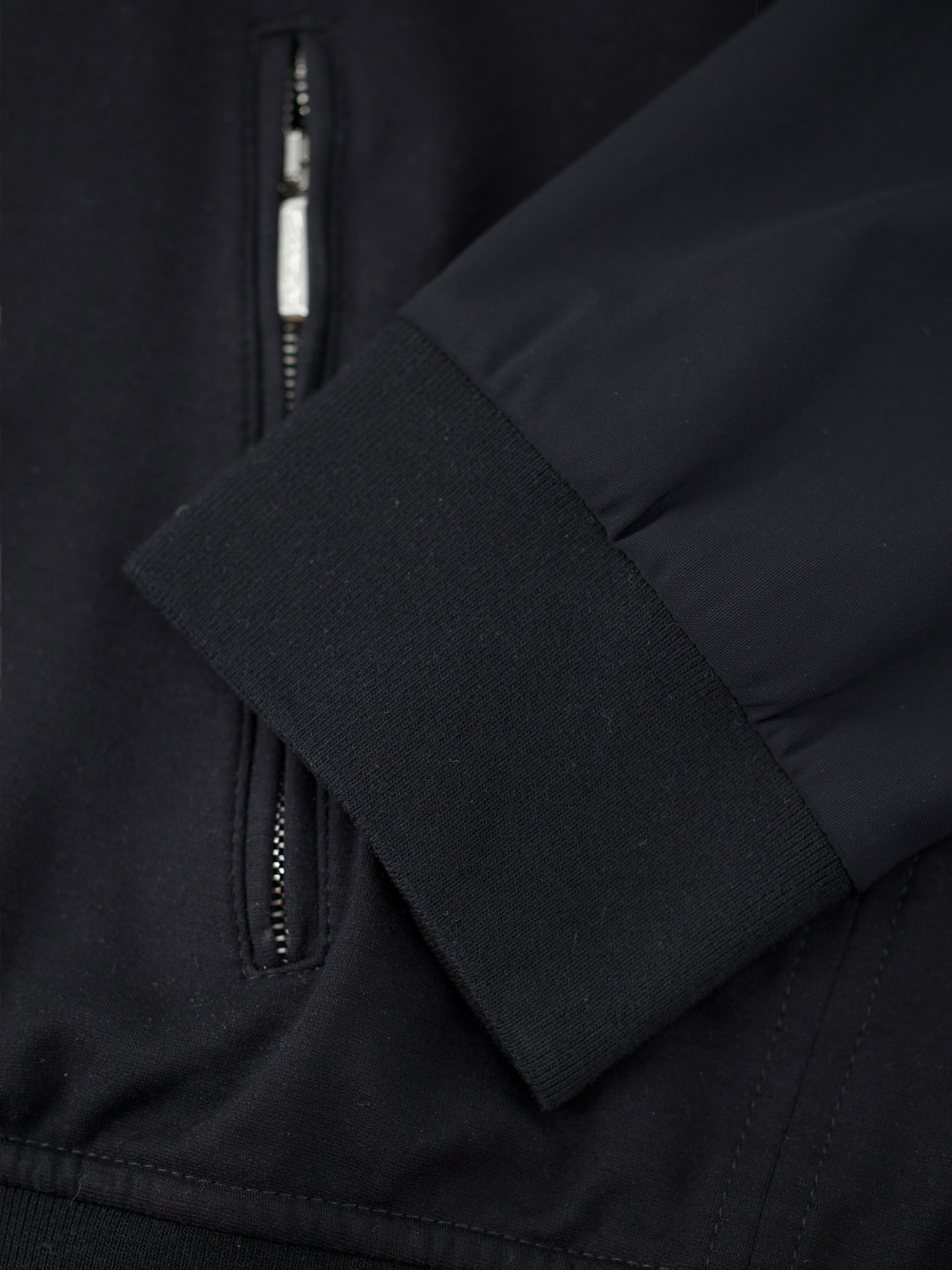 MooRER Black Viscose-Interlock Cuper Bomberjacket