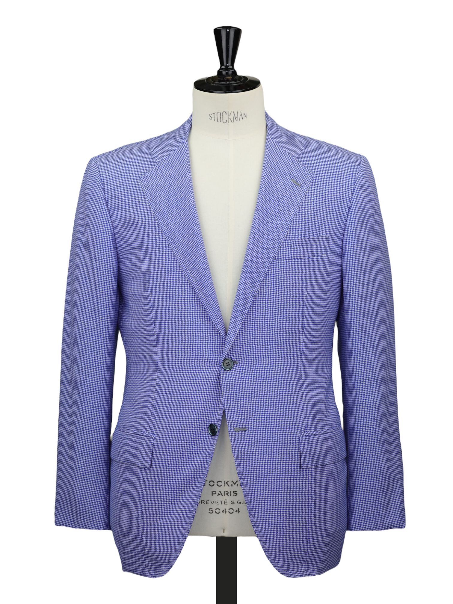 Kiton Light Blue Extrafine-Wool Pied de Poule "Lasa" Jacket