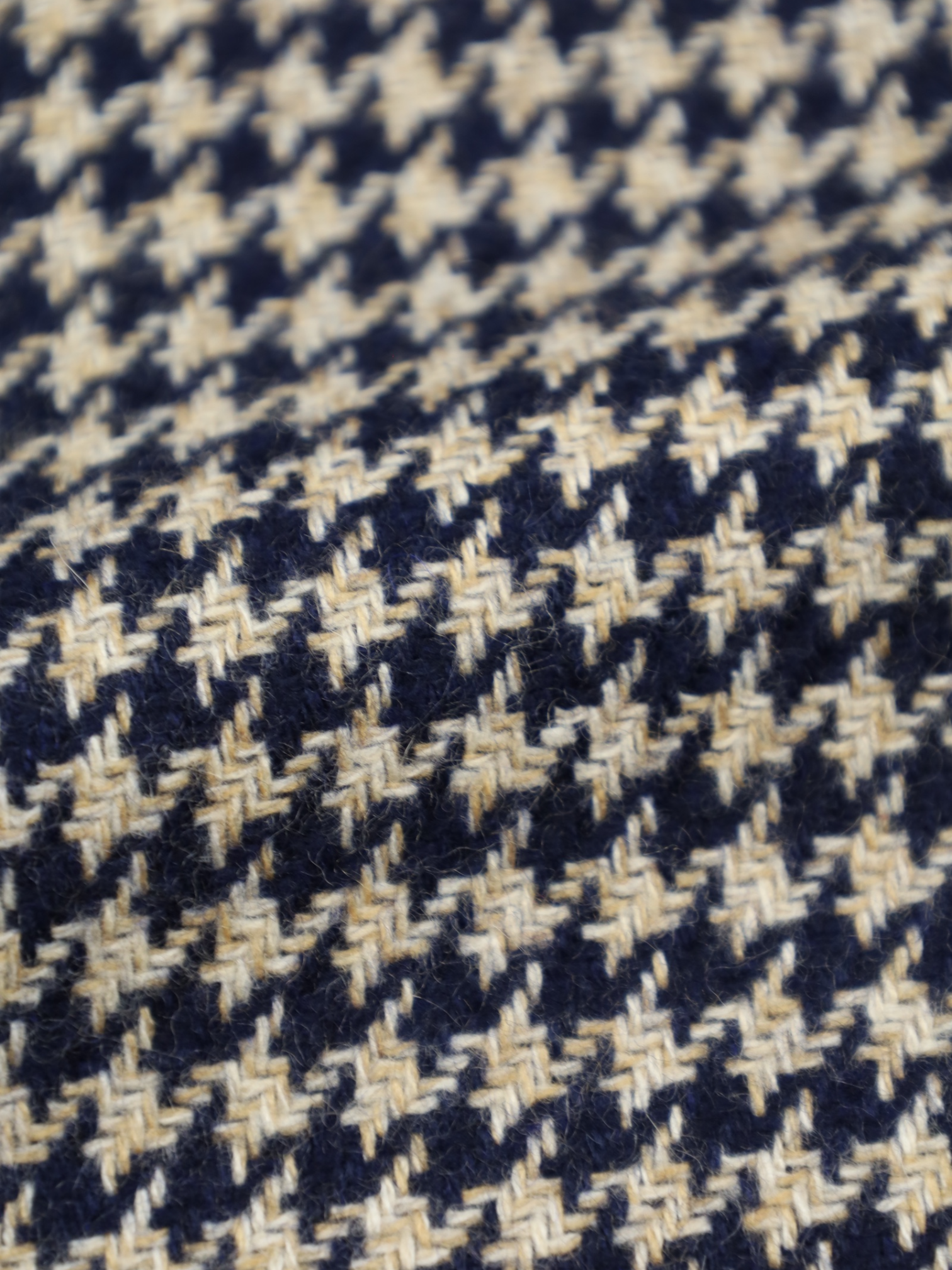 Cesare Attolini Beige & Blue Houndstooth Cashmere Jacket