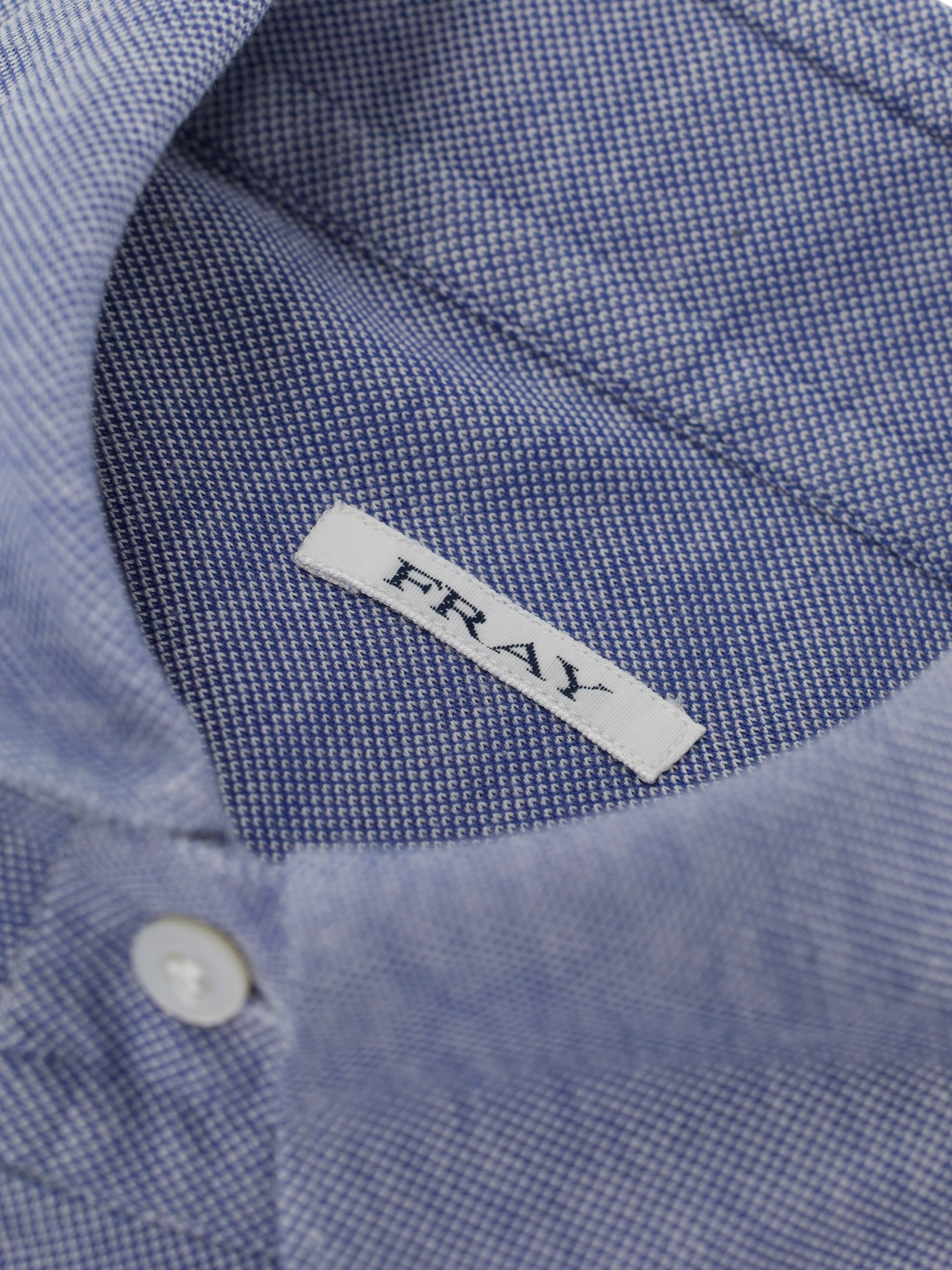 Fray Light Blue Cotton Pique Button-Down Collar Shirt