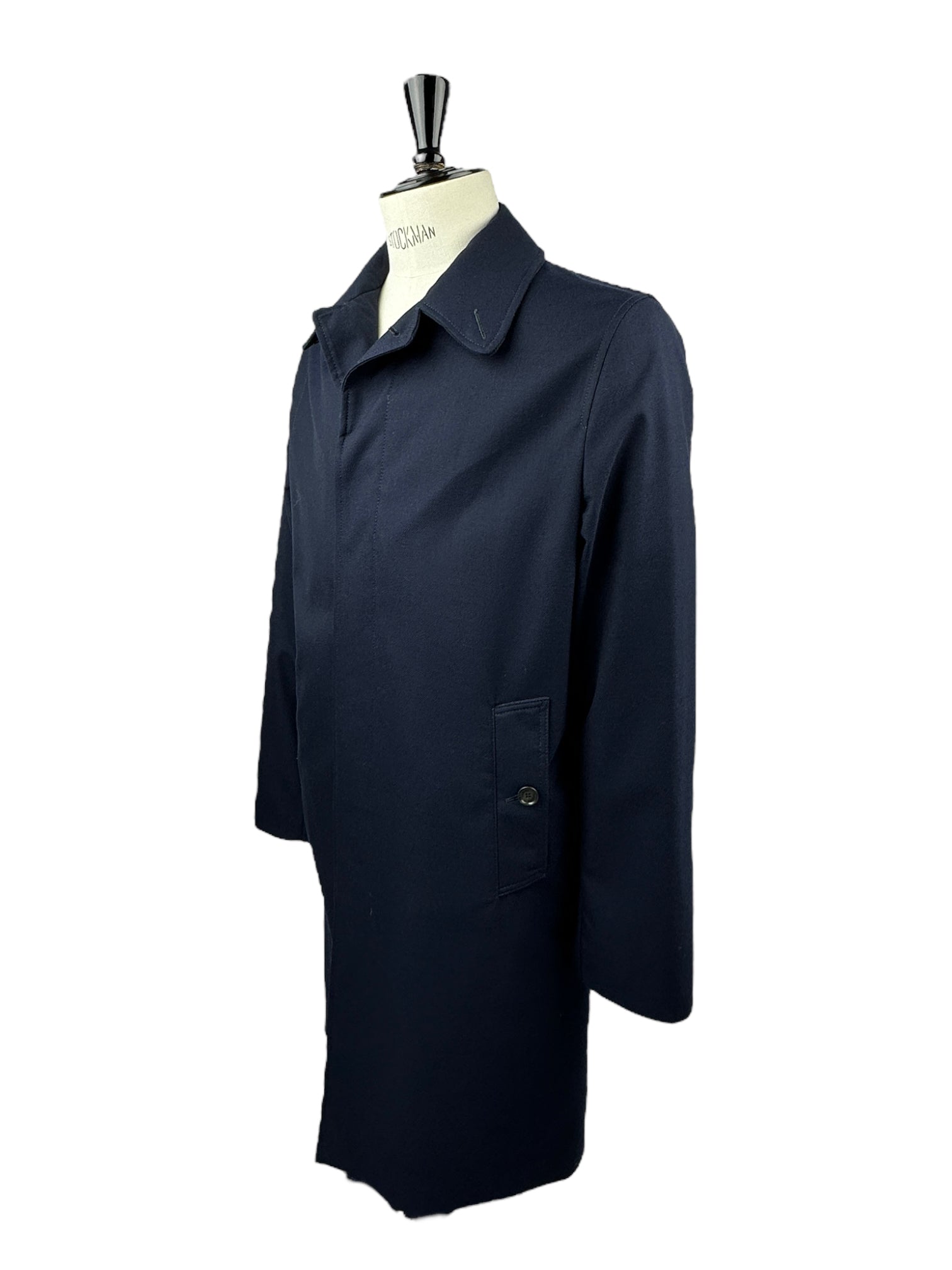 Caruso Navy Gabardine Raincoat