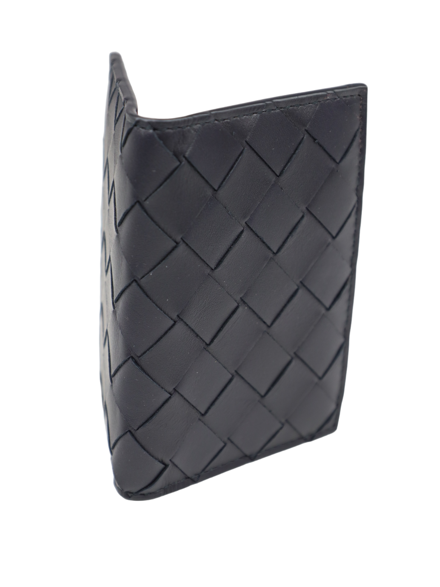 Bottega Veneta Navy Intrecciato Leather Cardholder