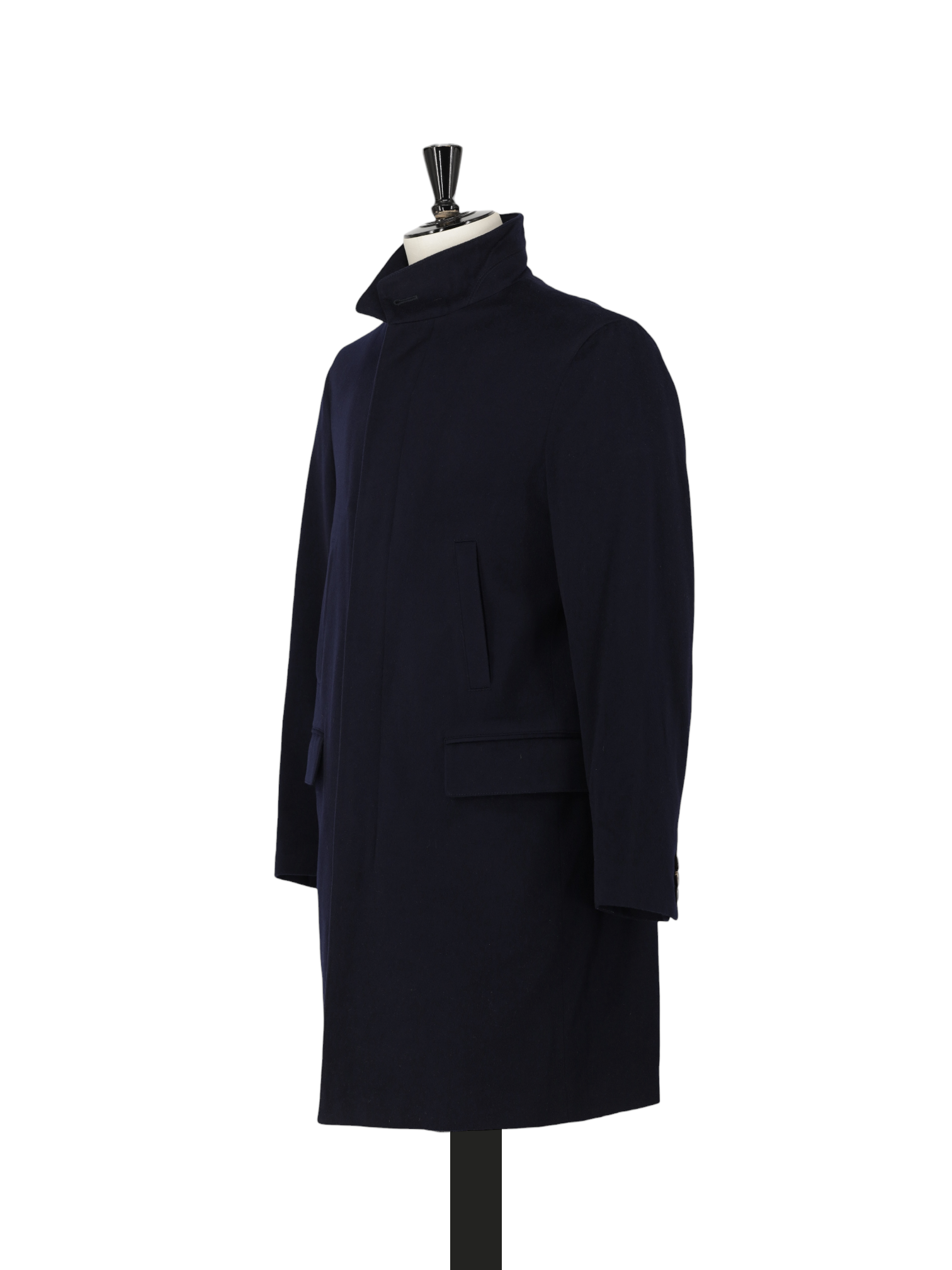 Brioni Navy Pure Stormsystem Wool Sartorial Overcoat