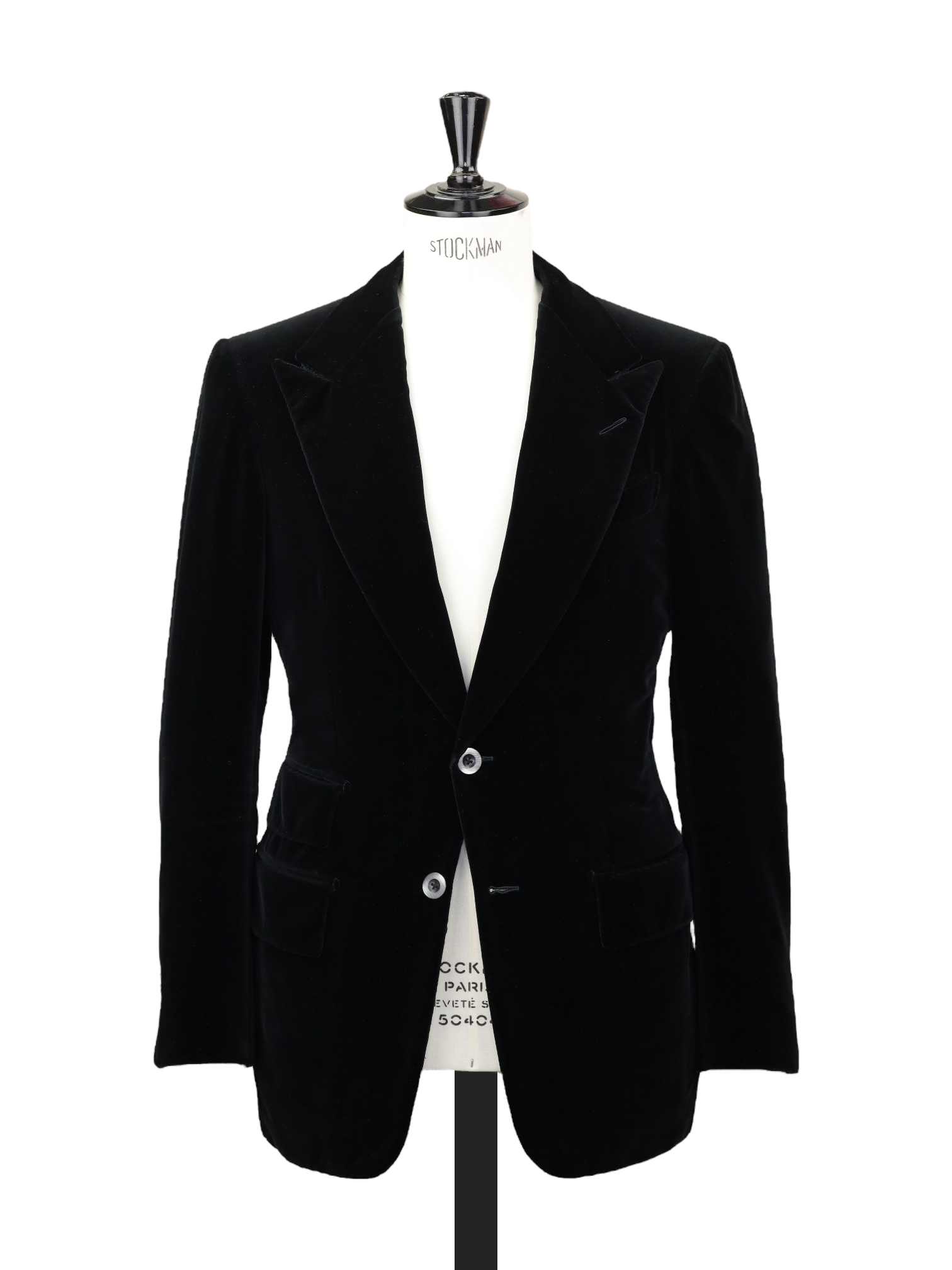 Tom Ford Black Cotton & Silk Velvet Windsor Jacket