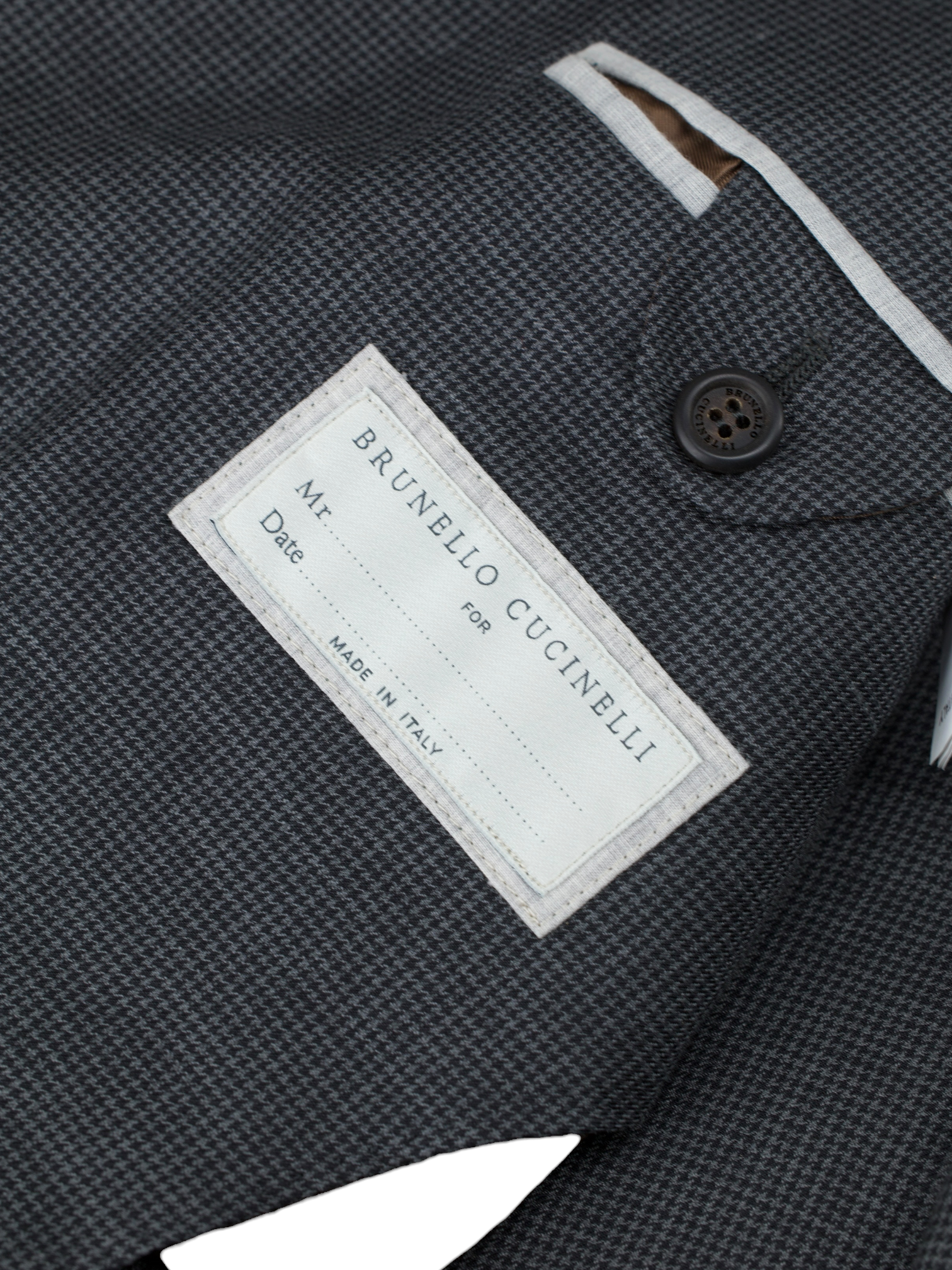 Brunello Cucinelli Warm Grey Wool, Linen & Silk Puppytooth Jacket
