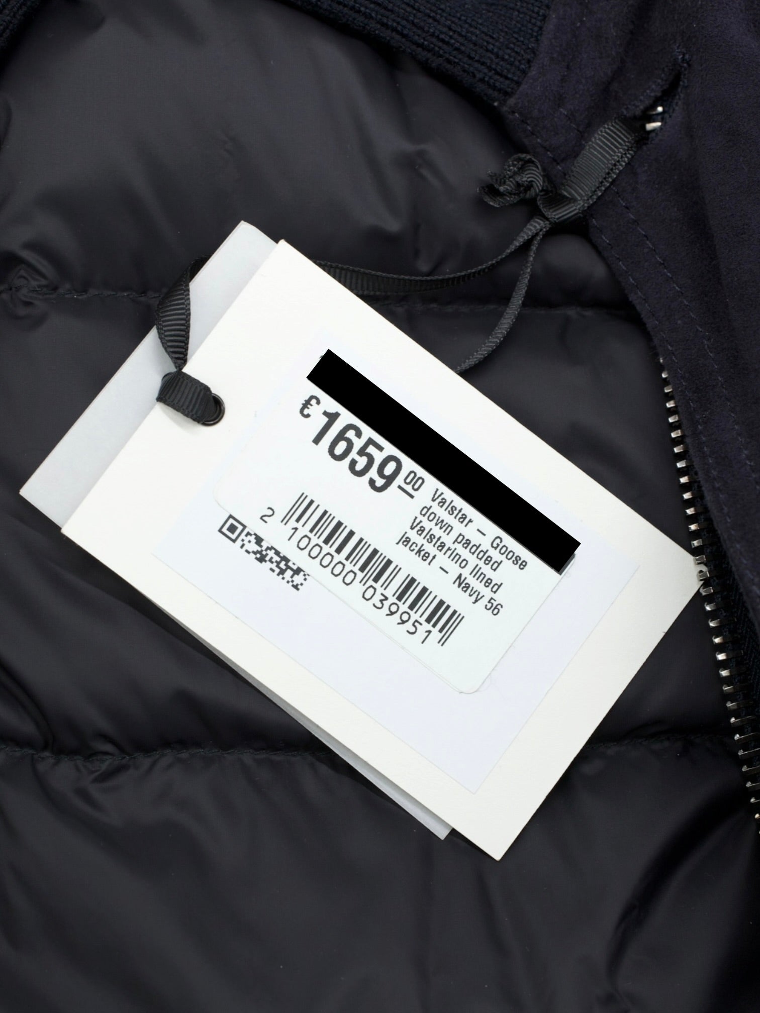 Valstar Navy Goatskin-Suède Goose-Down Padded Valstarino Jacket