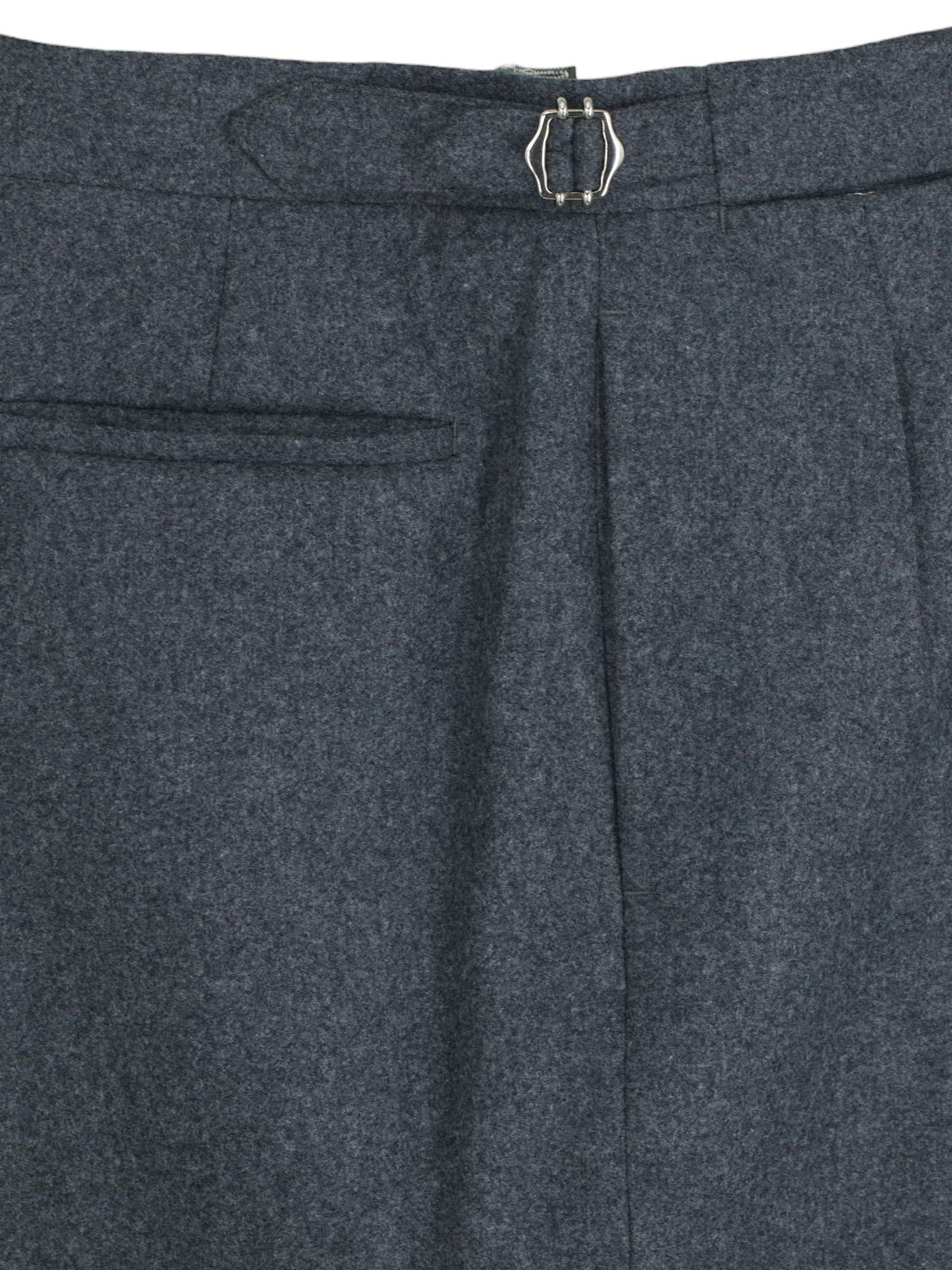 De Petrillo Grey Classic Double-Pleated Wool-Flannel Trousers