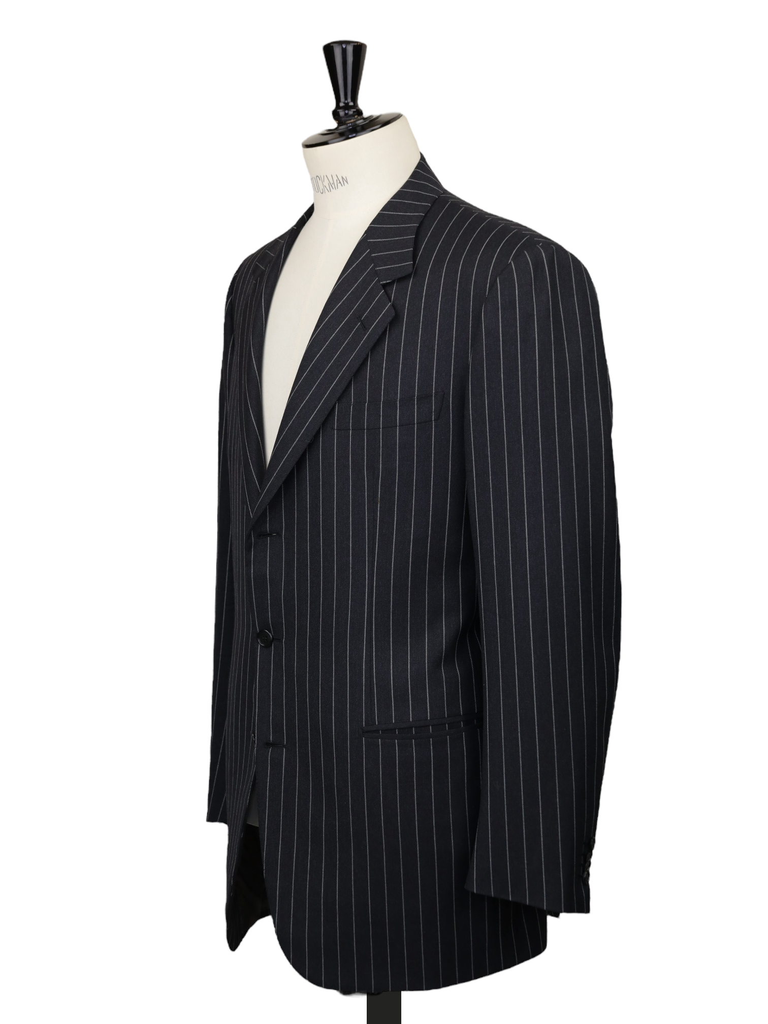 Brioni Dark Grey Gabardine-Wool "Roman Style" Pinstripe Suit