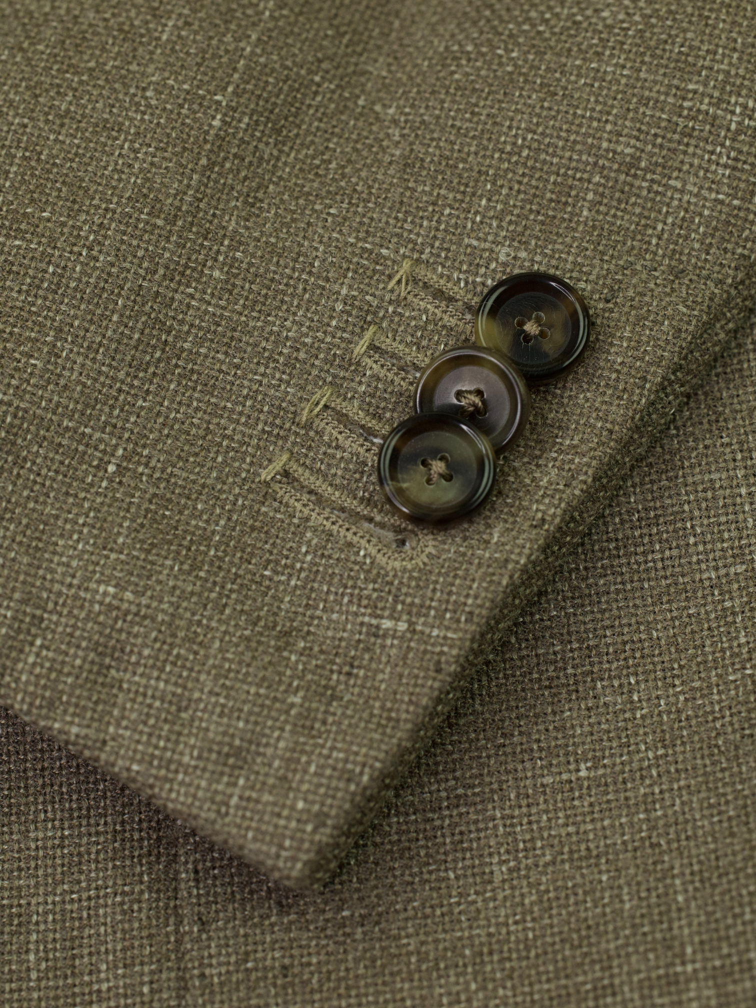 Cesare Attolini Light Brown Wool, Silk & Linen Hopsack Jacket