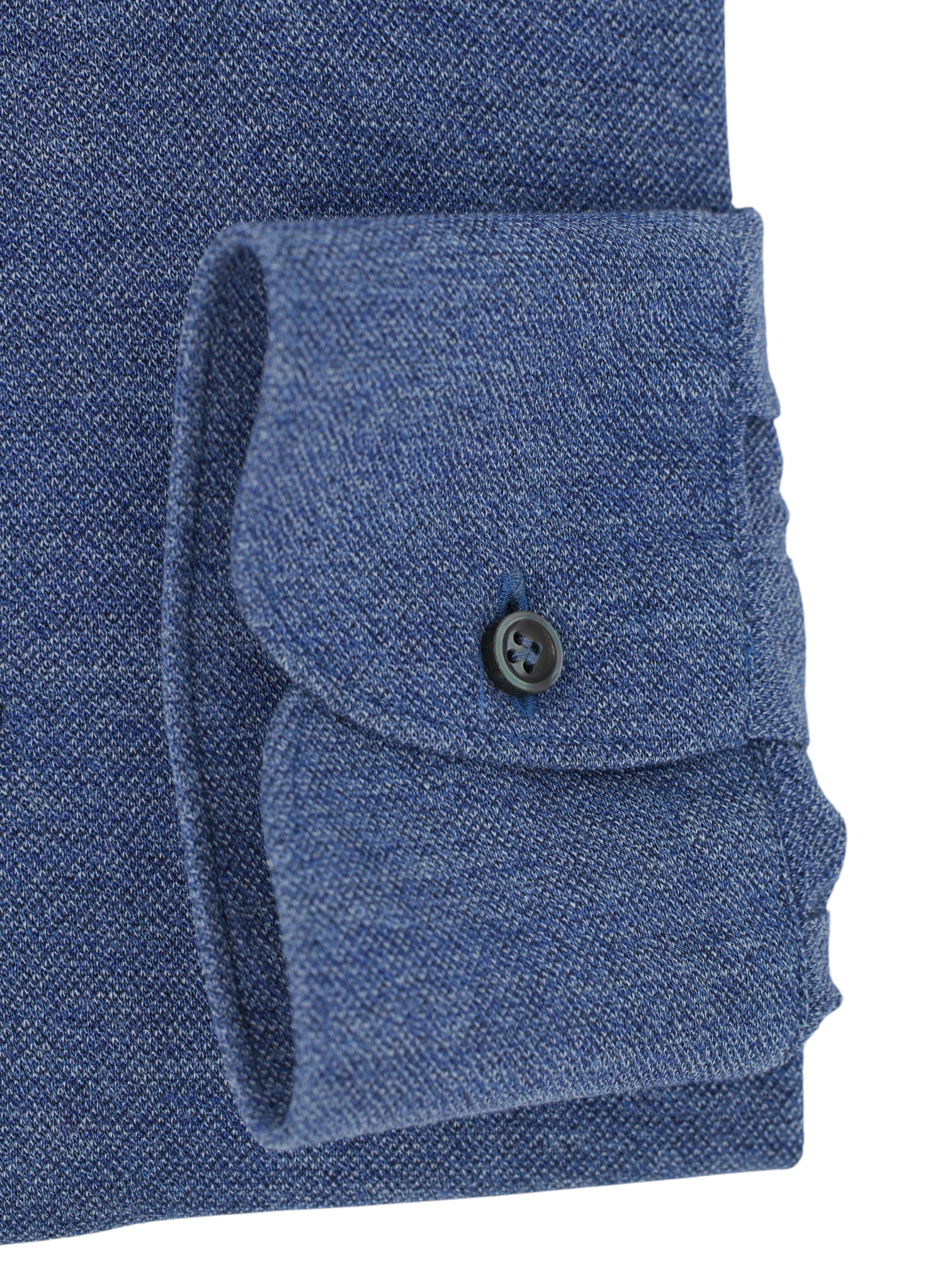 Fray Blue Cotton Piqué Knitted Button-Down Shirt