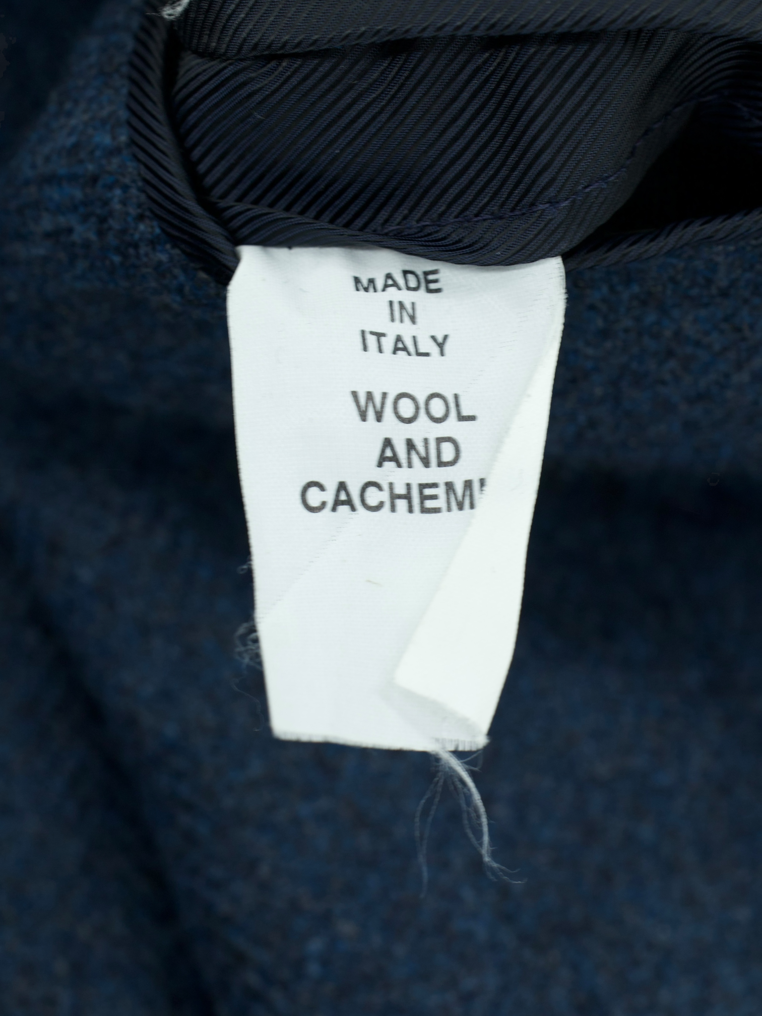 Orazio Luciano Dark Blue Plushy Wool & Cashmere Herringbone Jacket