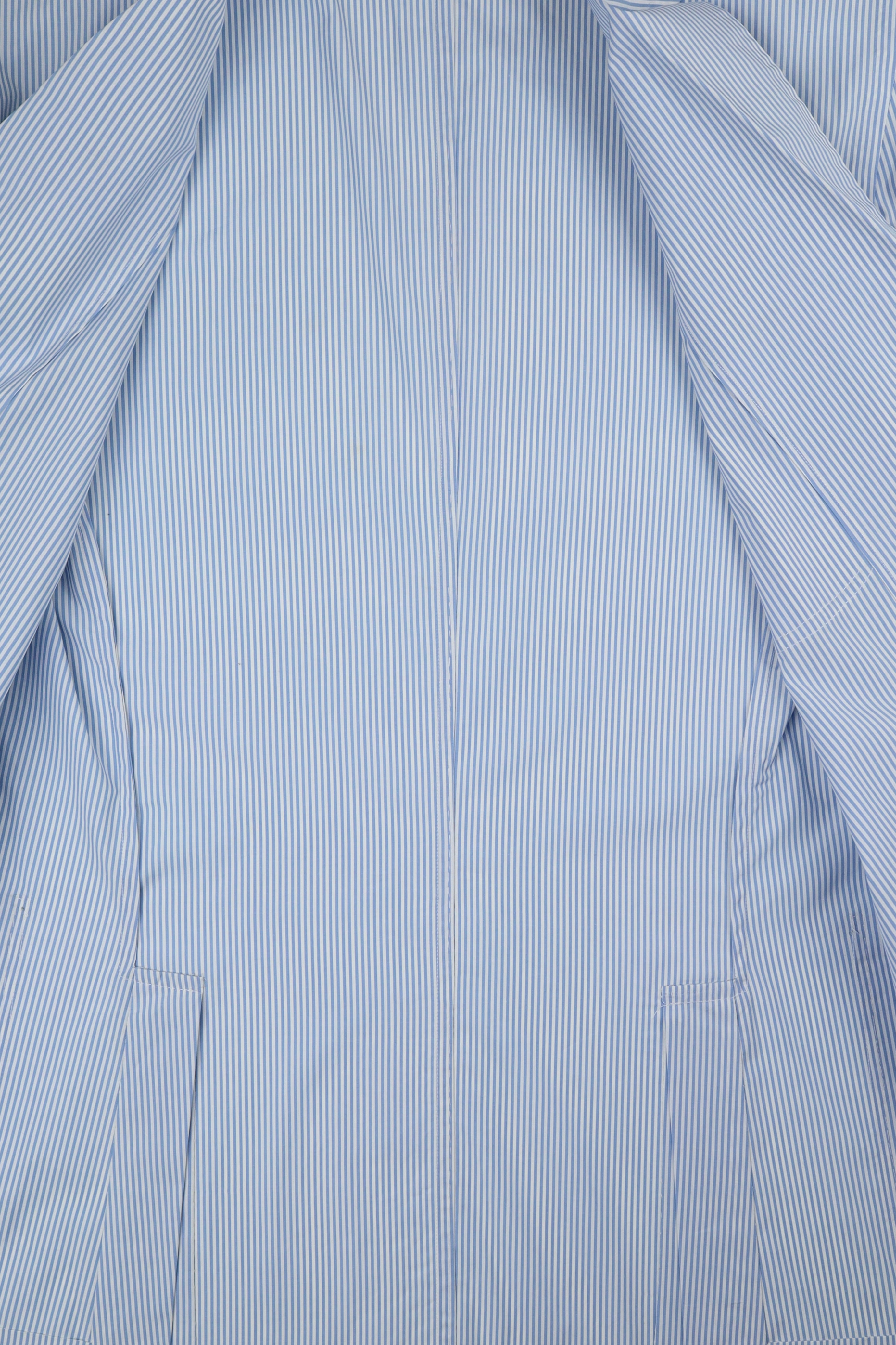 Sartoria Chiaia Napoli Light Blue Stripe Unconstructed Jacket