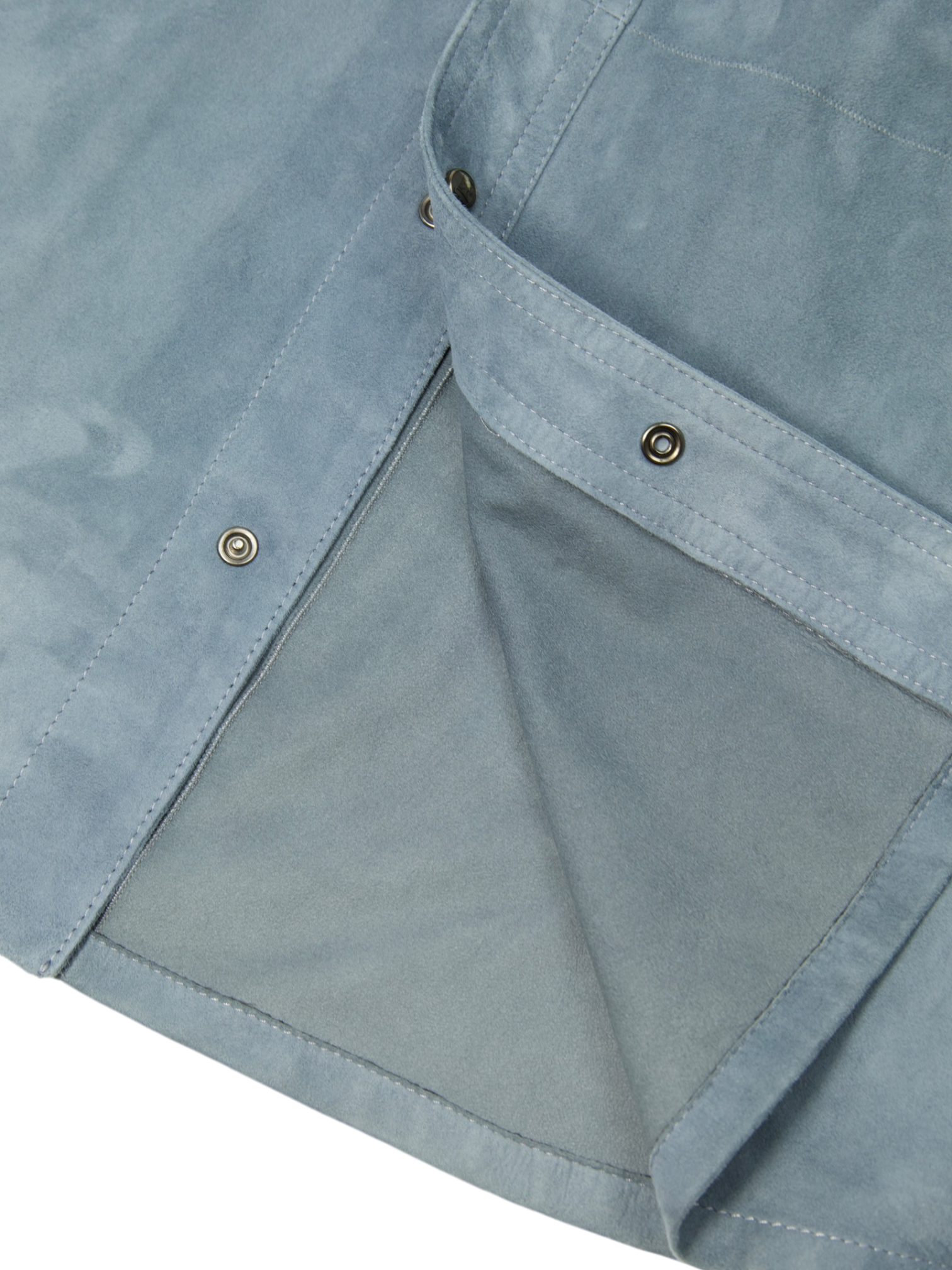 Corneliani Light Blue Lambskin Suede Overshirt