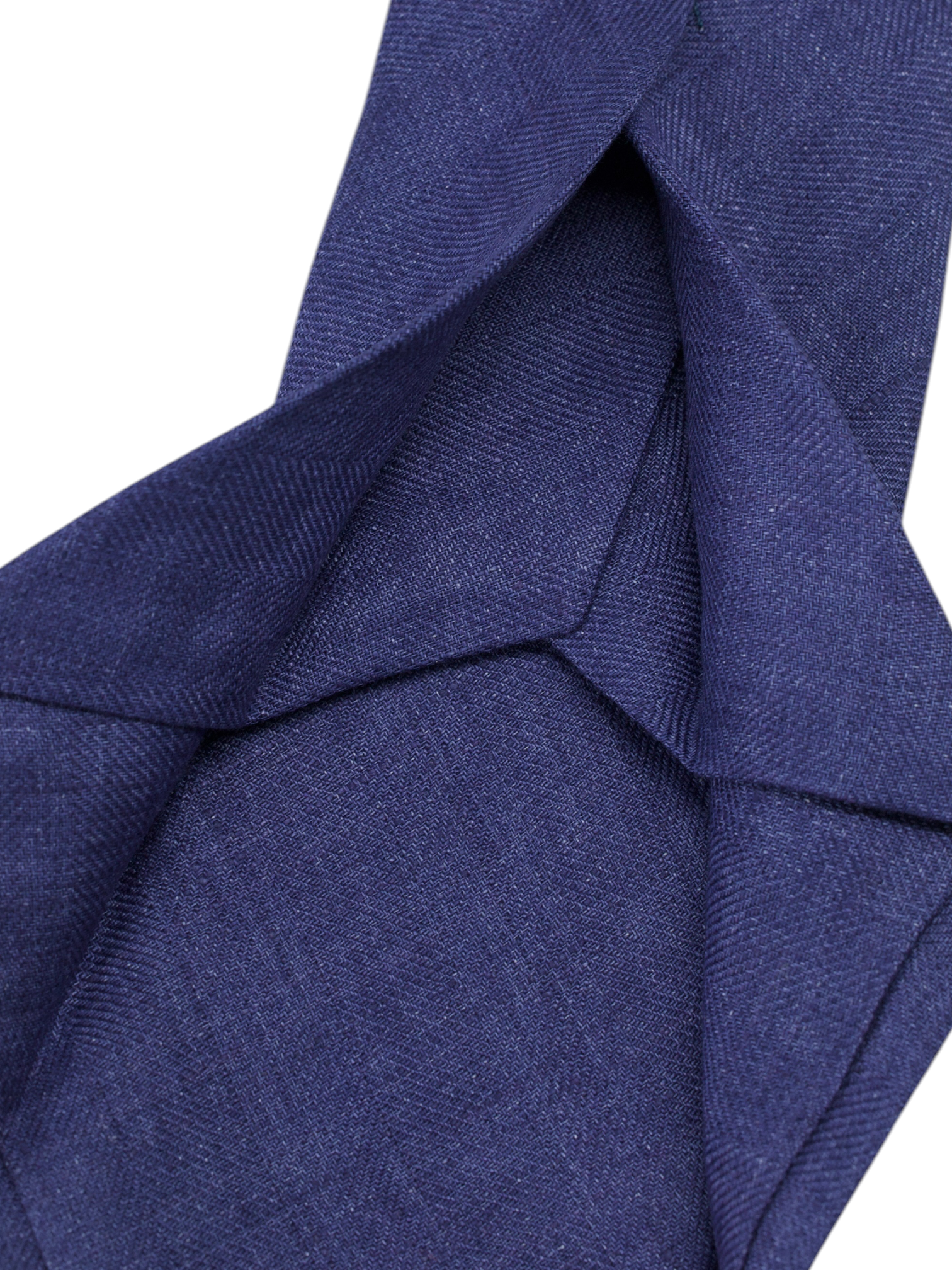 Kiton 5-Fold Dark Purple Pure Linen Tie