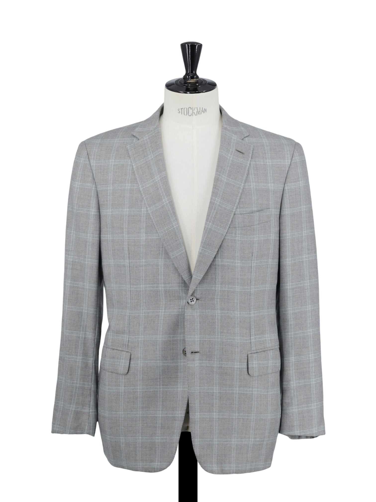 Brioni Grey & Mint Green Cashmere & Silk Windowpane Brunico Jacket