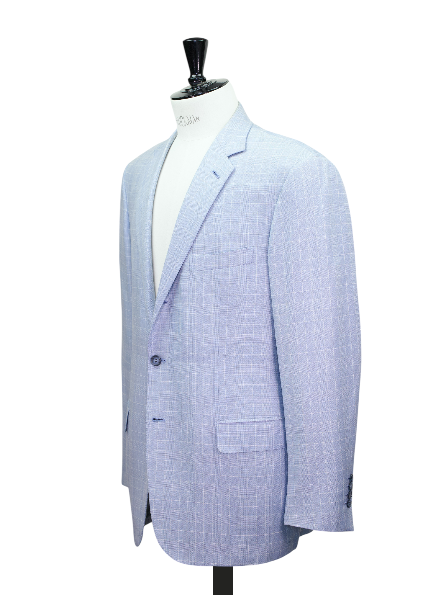 Brioni Ice Blue Wool & Linen Prince of Wales Colosseo Jacket