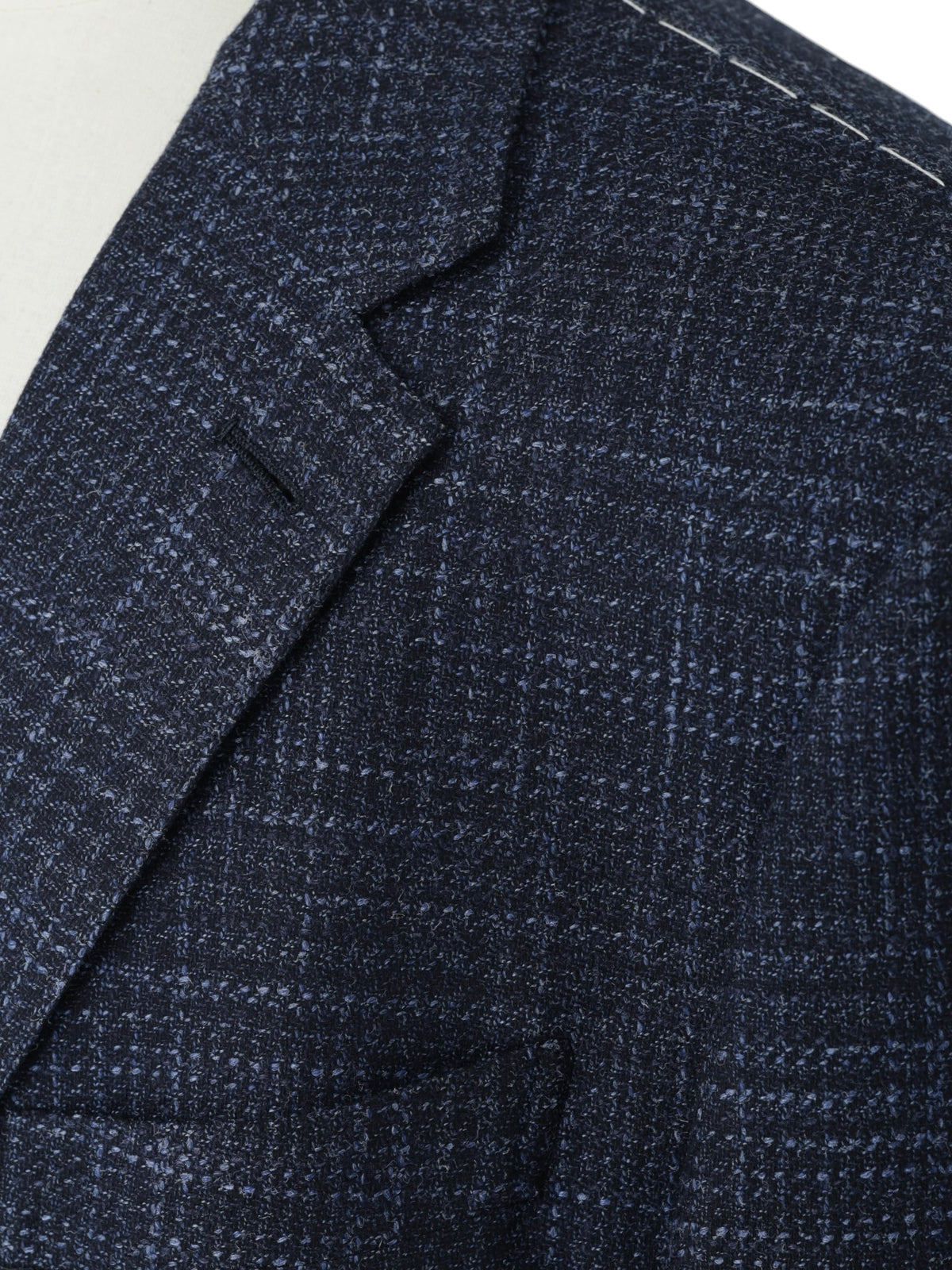 Ermenegildo Zegna Dark Blue Wool, Silk & Cashmere "Winter Crossover" Checkered Jacket