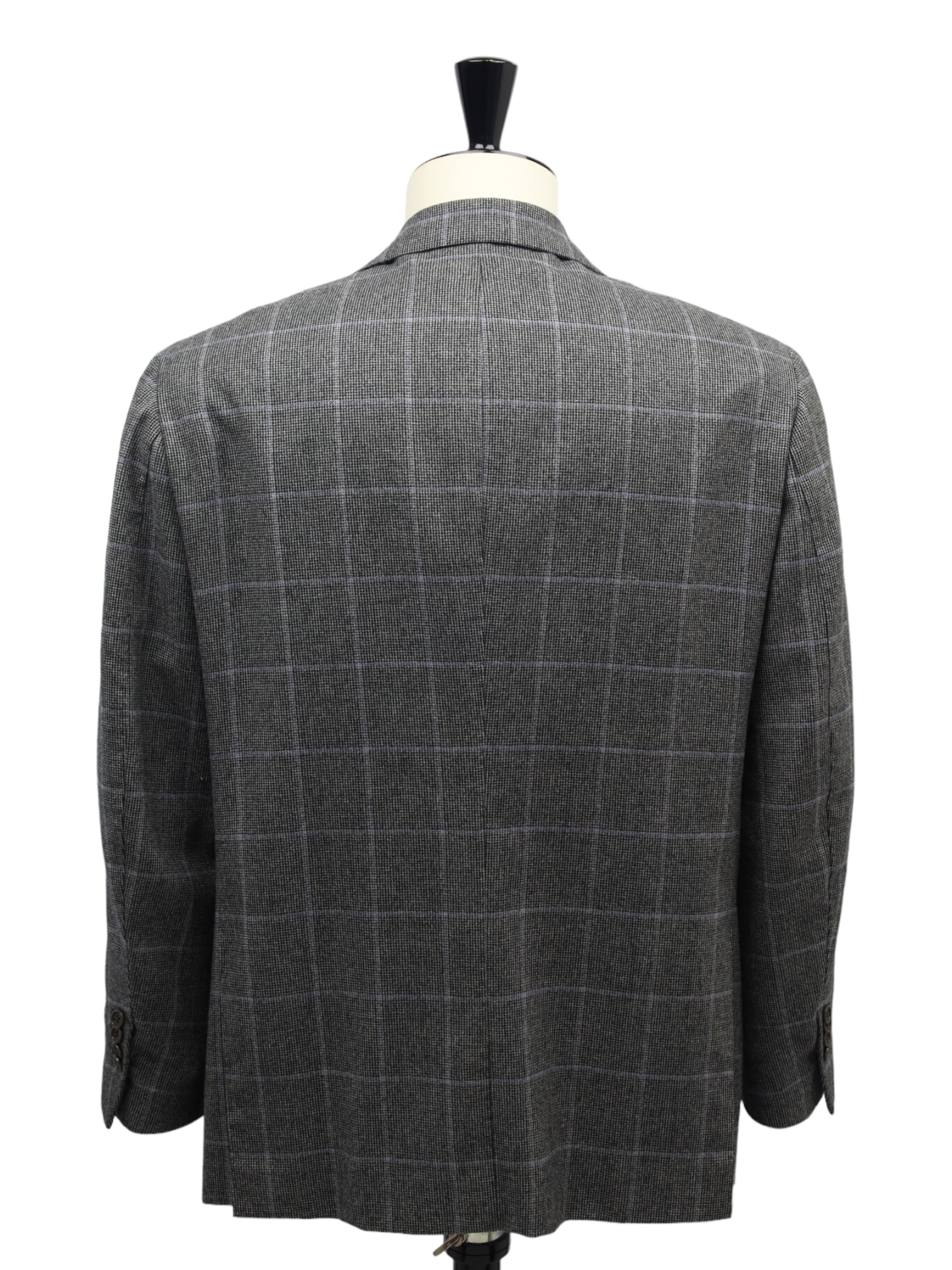 Kiton Grey Wool & Cashmere Windowpane Jacket