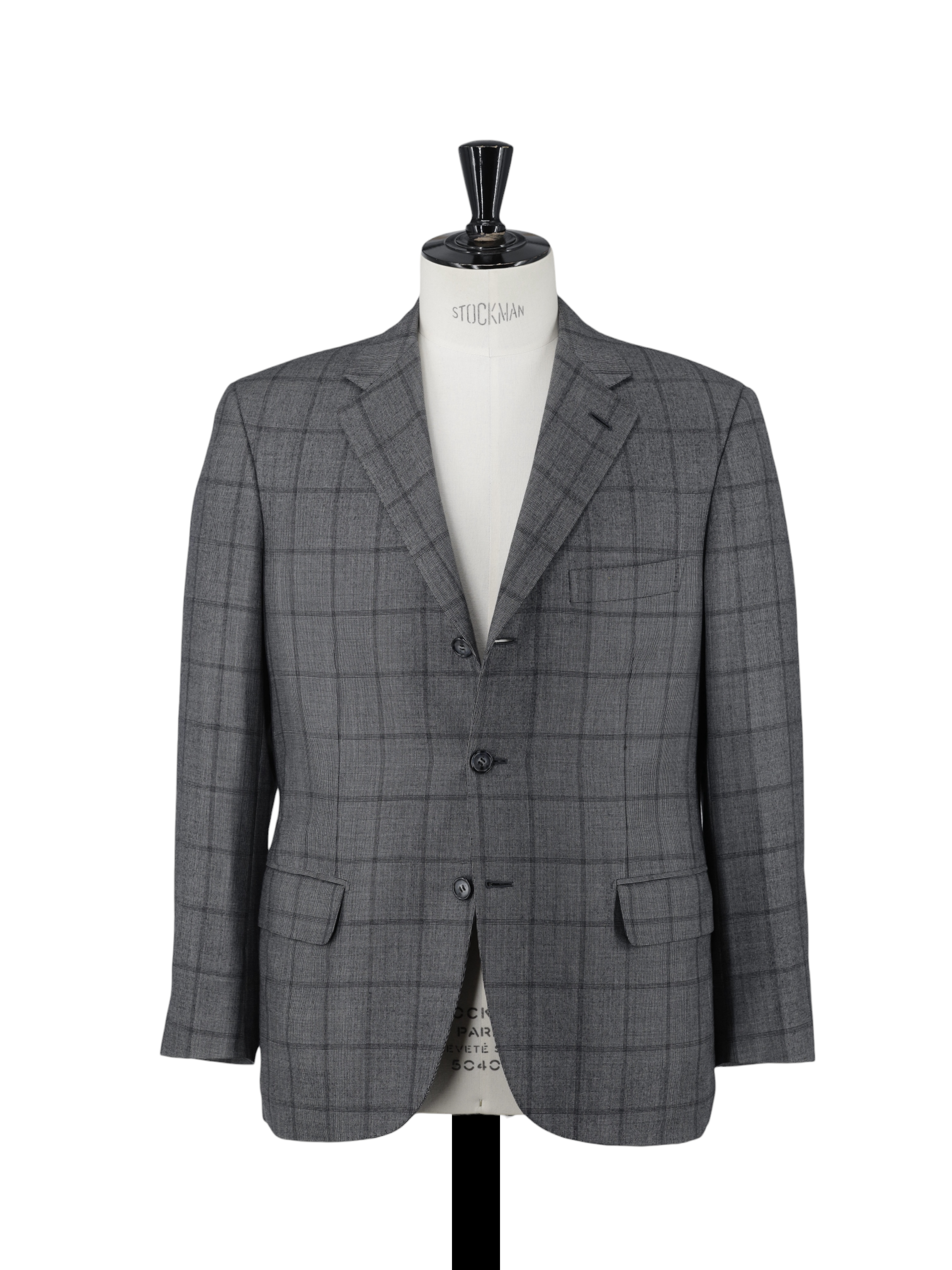 Brioni Grey Wool, Cashmere & Silk Windowpane Parlamento Jacket
