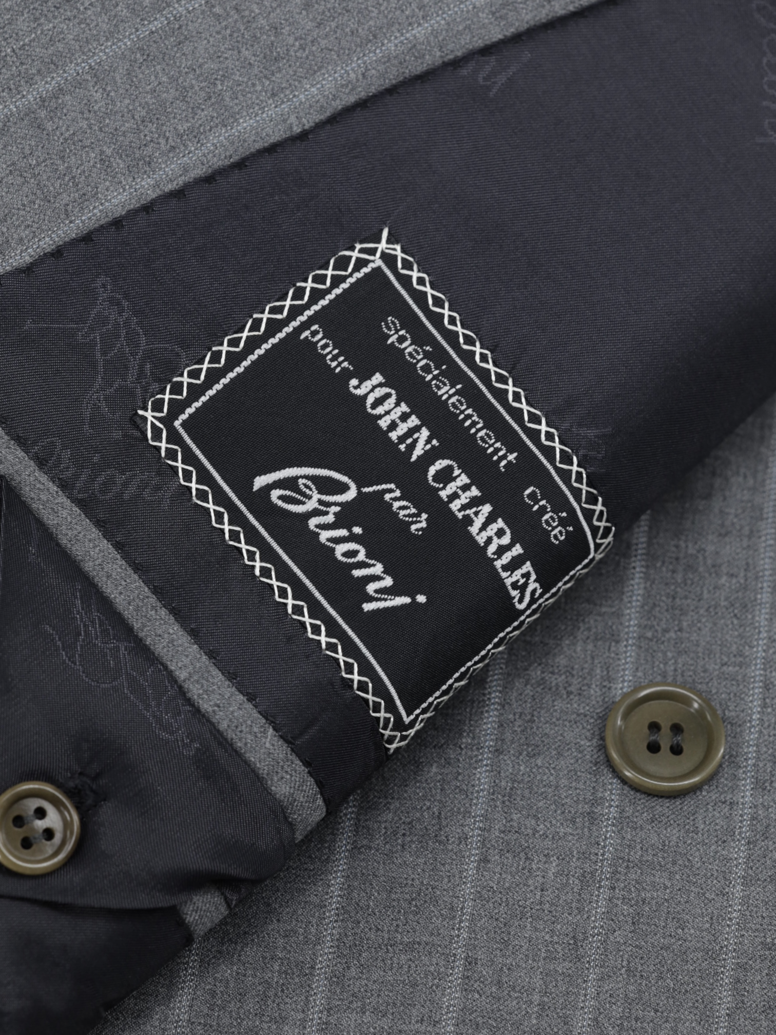 Brioni Grey Double-Breasted Super 150's Wool Chalkstripe Tiberio Suit