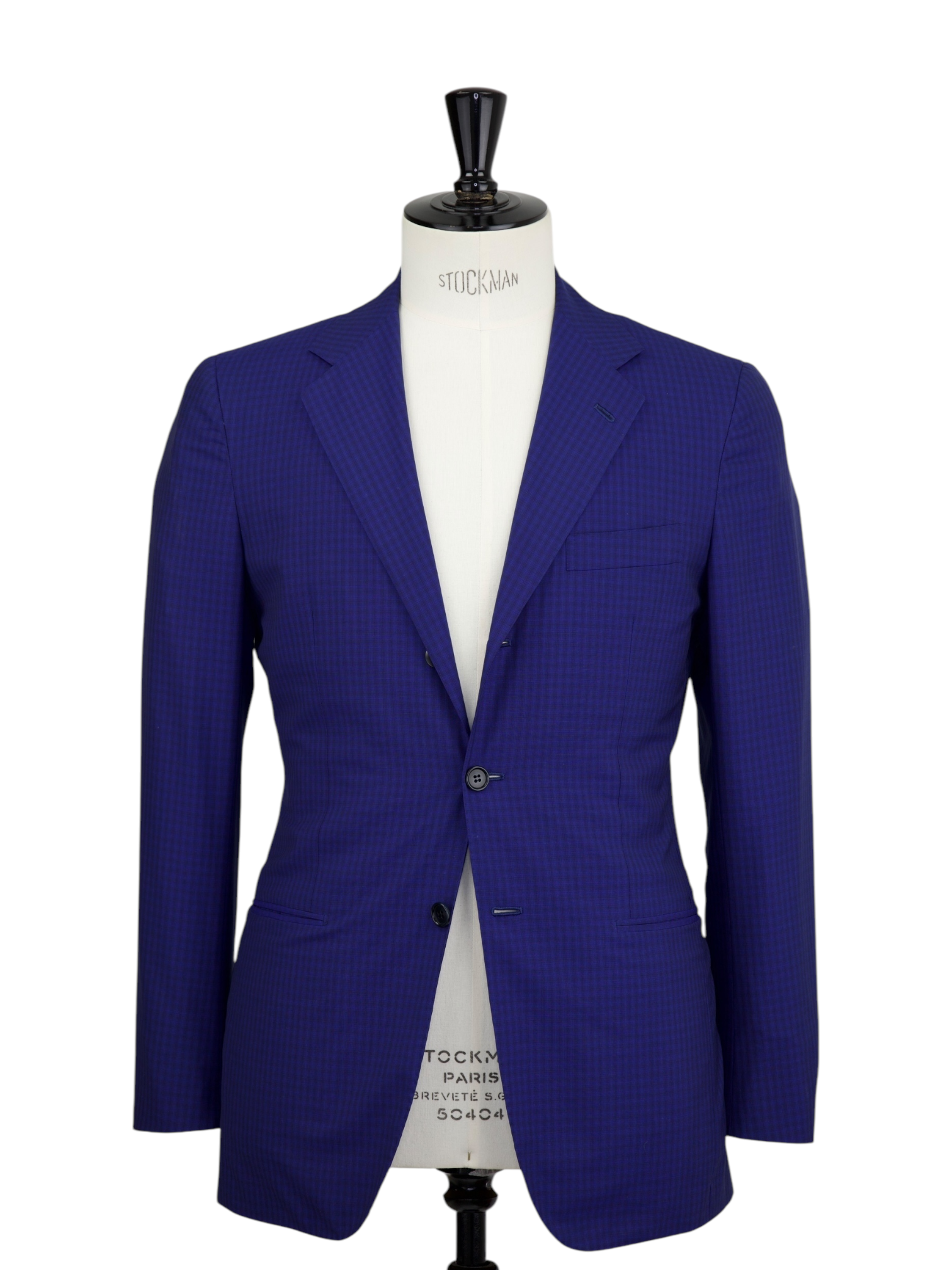 Kiton Bright Blue Fine Wool Gingham Check Suit